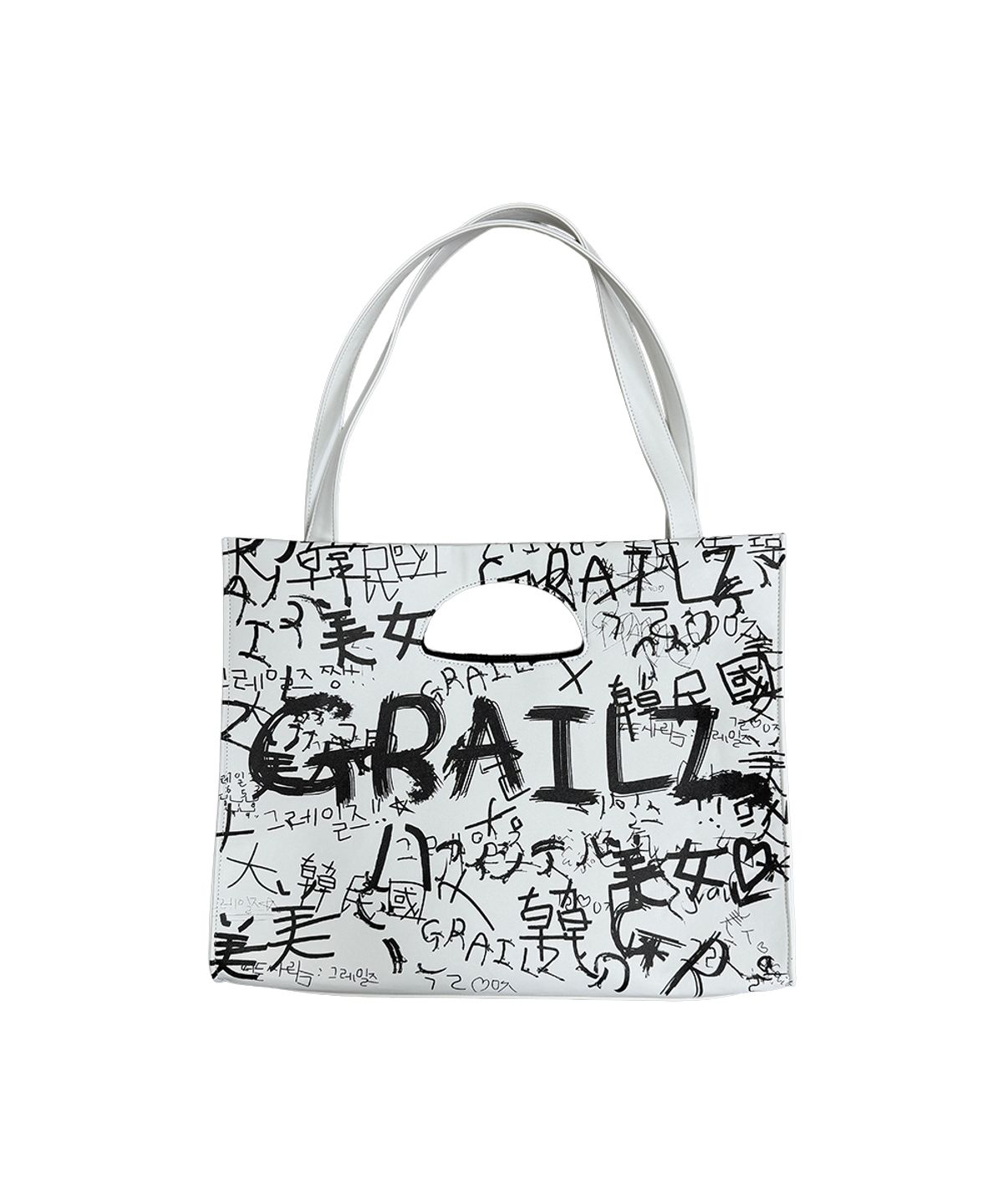 그레일즈(GRAILZ) GRAFFITI TOTE BAG [WHITE]