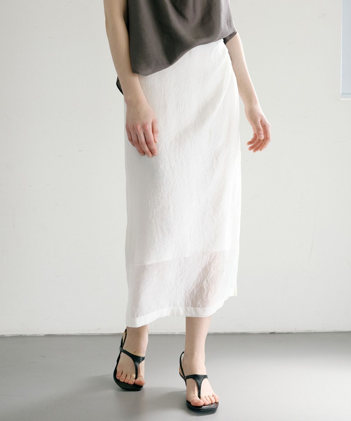 올리브 데 올리브(OLIVE DES OLIVE) 실키레이어드 A라인 롱스커트 OW6MS6030