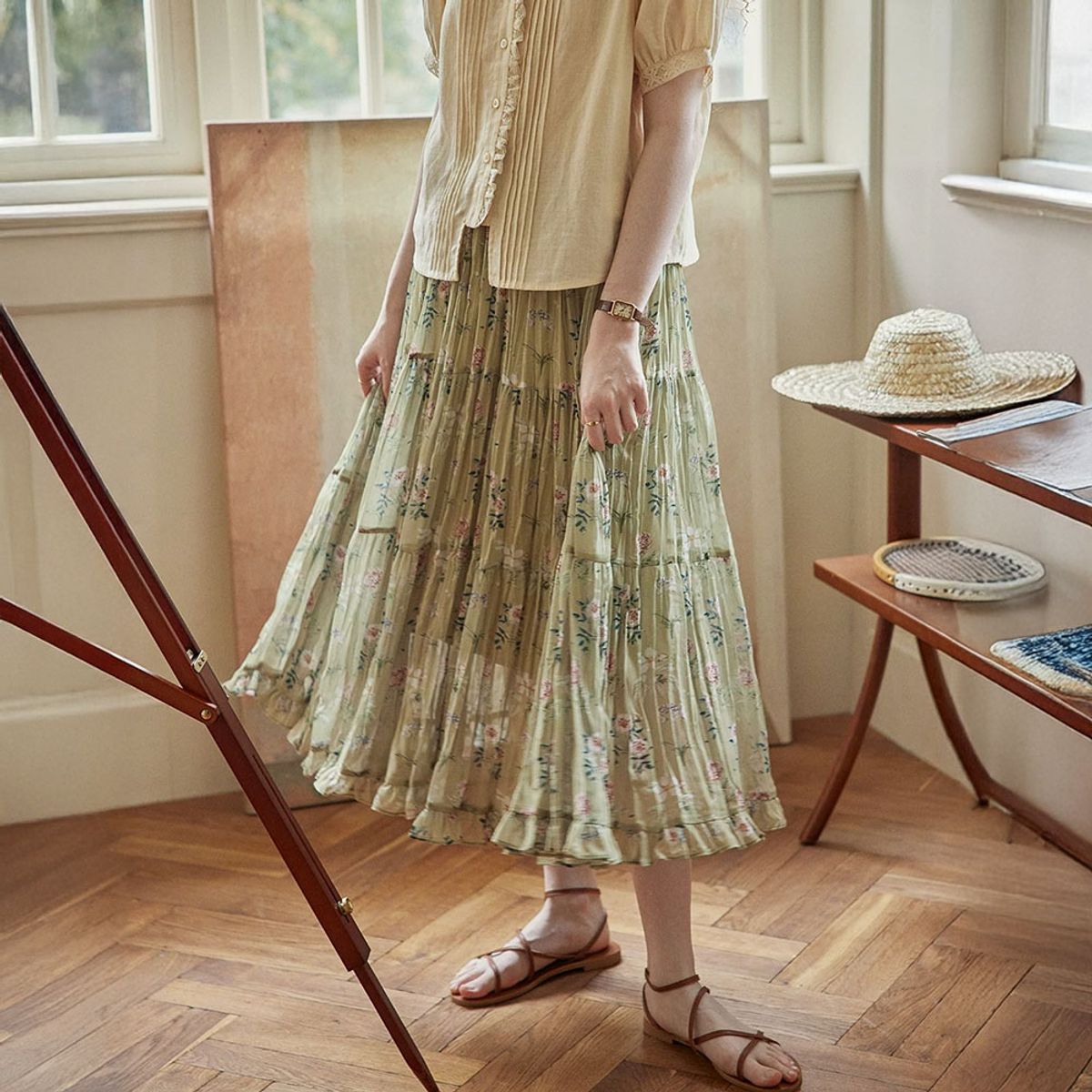 프라우드 마리(PROUD MARY) PM_Vintage floral tiere skirt