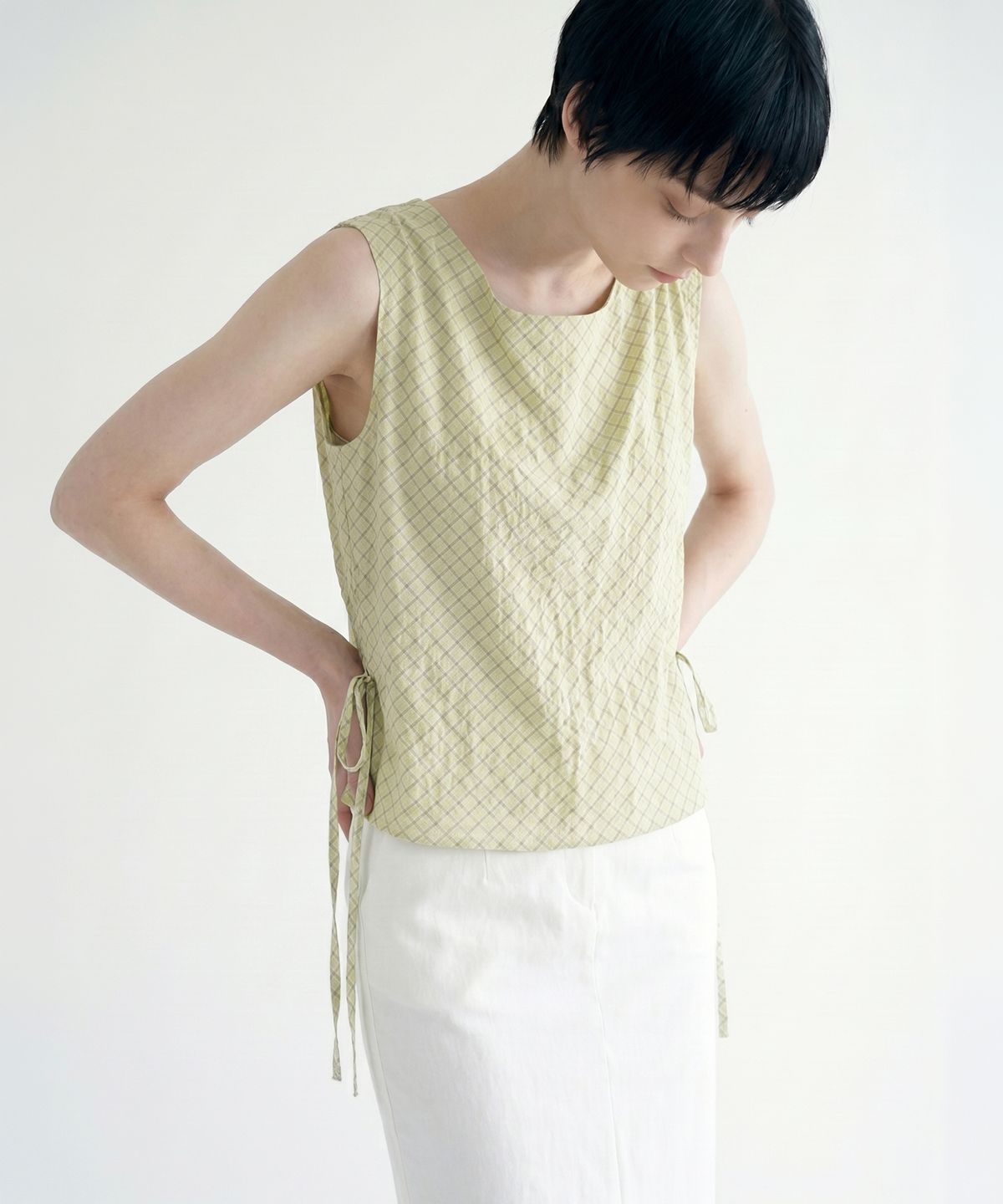 메이버유(MAYVERU) Atly Check blouse _ Yellow
