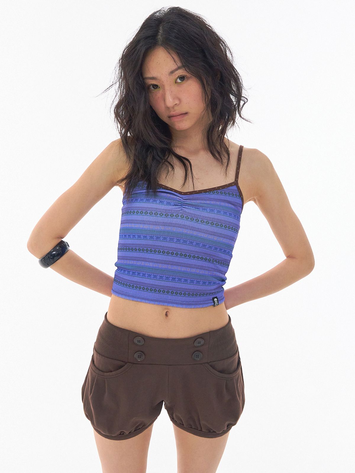 익스파이어드걸(EXPIRED GIRL) Multi Stripe Tank Blueberry