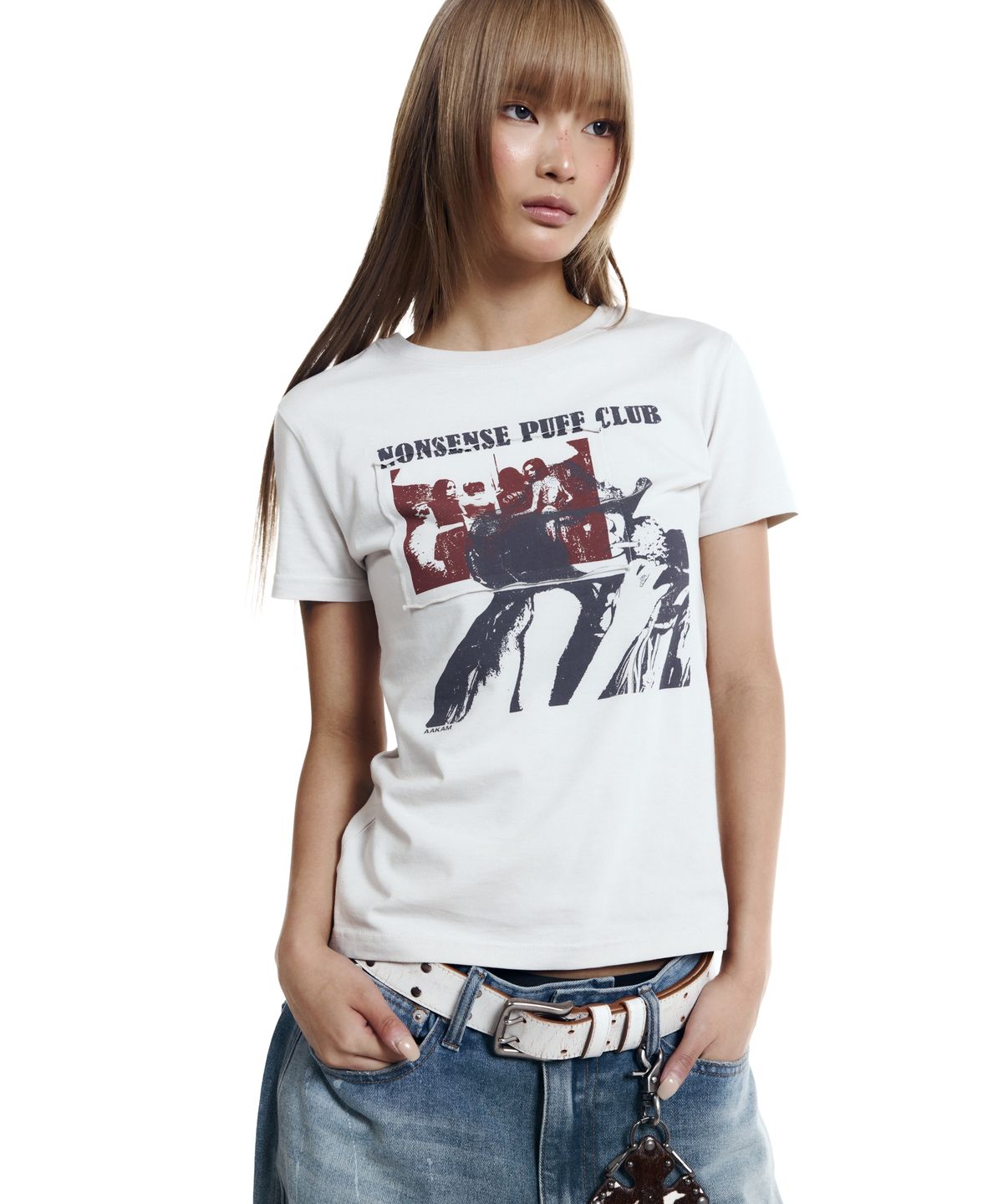 아캄(AAKAM) Nonsense Puff Club Half Top (Beige)