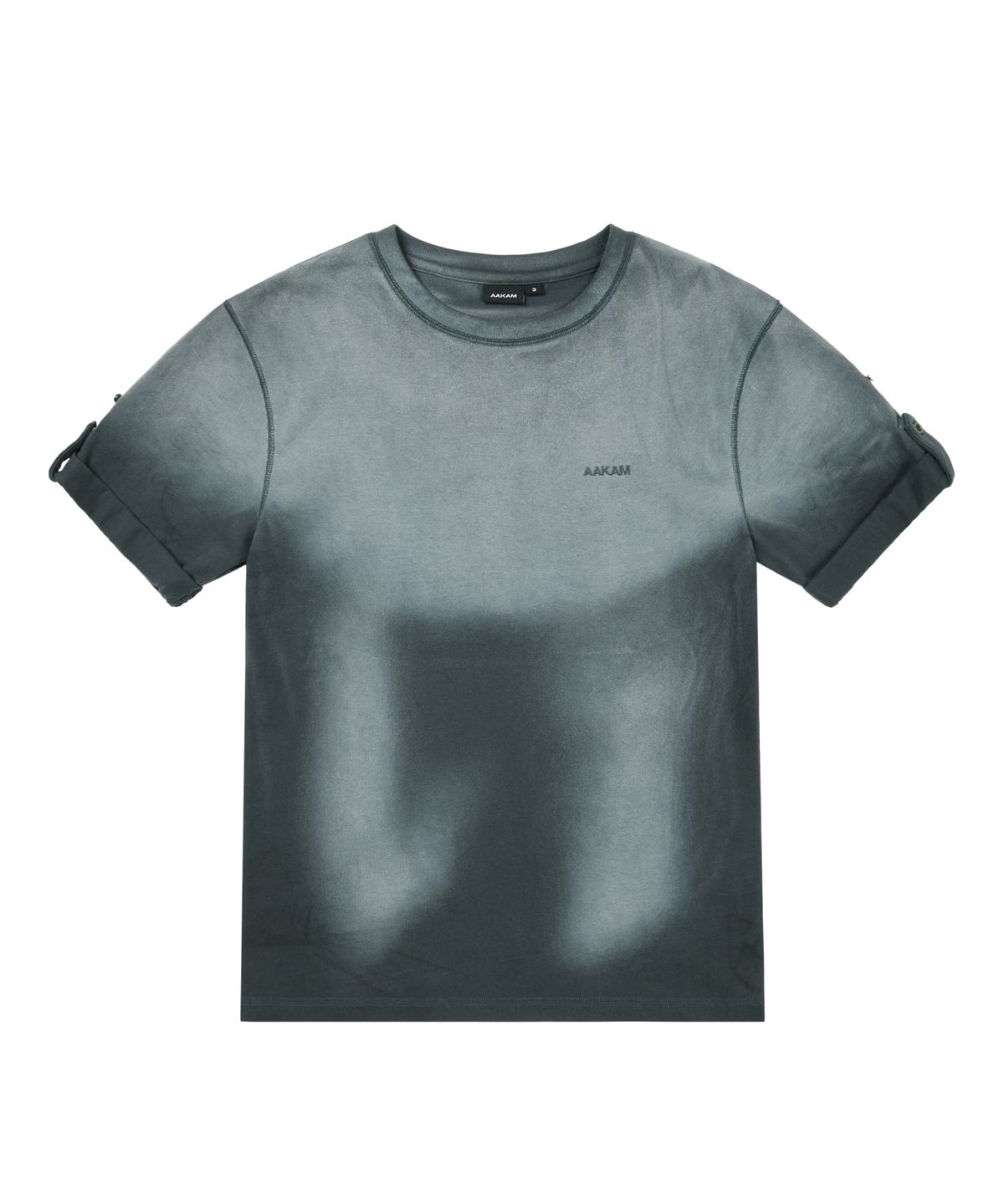 아캄(AAKAM) Dirty Mist Roll-up Half Top (Navy)