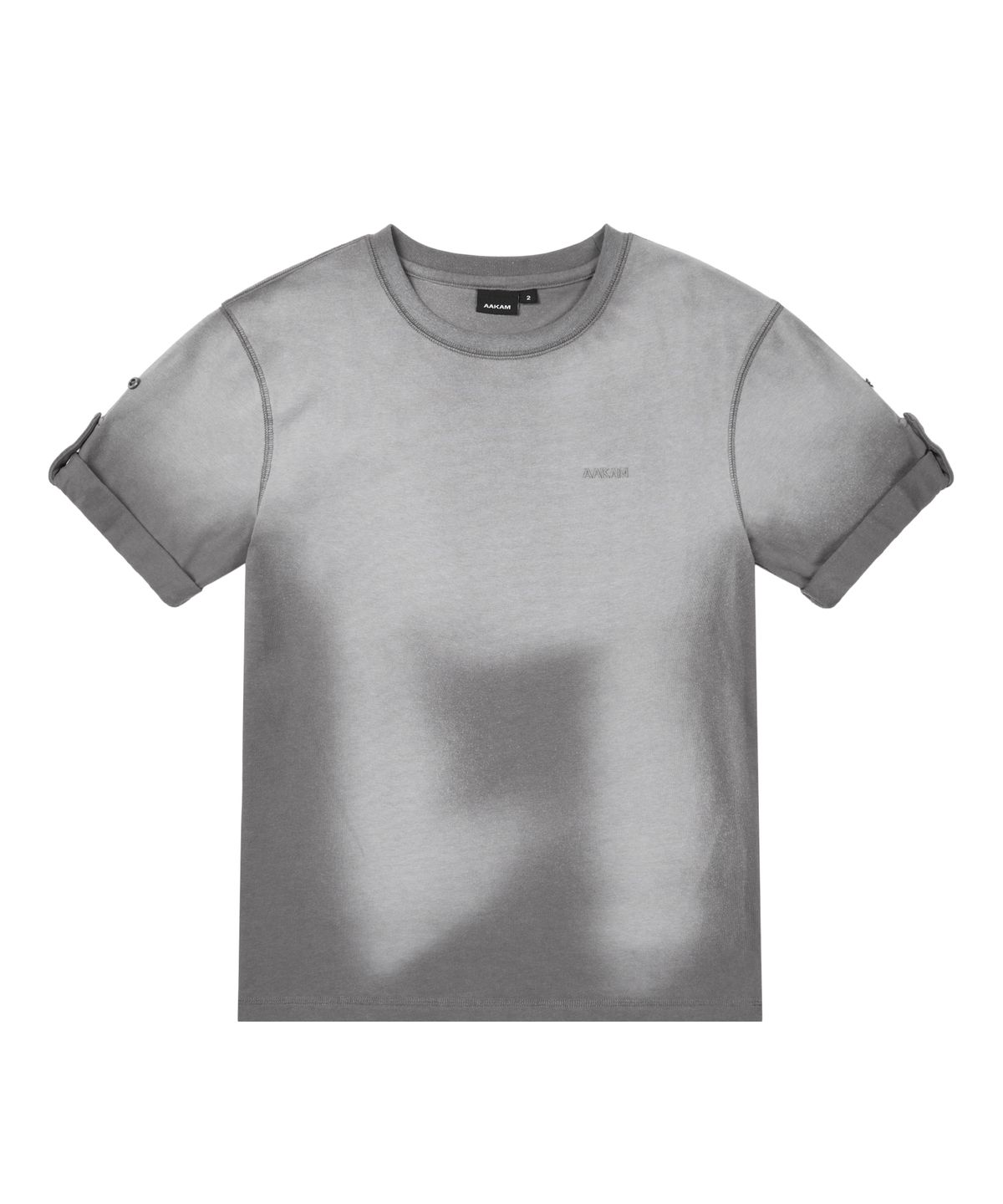 아캄(AAKAM) Dirty Mist Roll-up Half Top (Dark Gray)