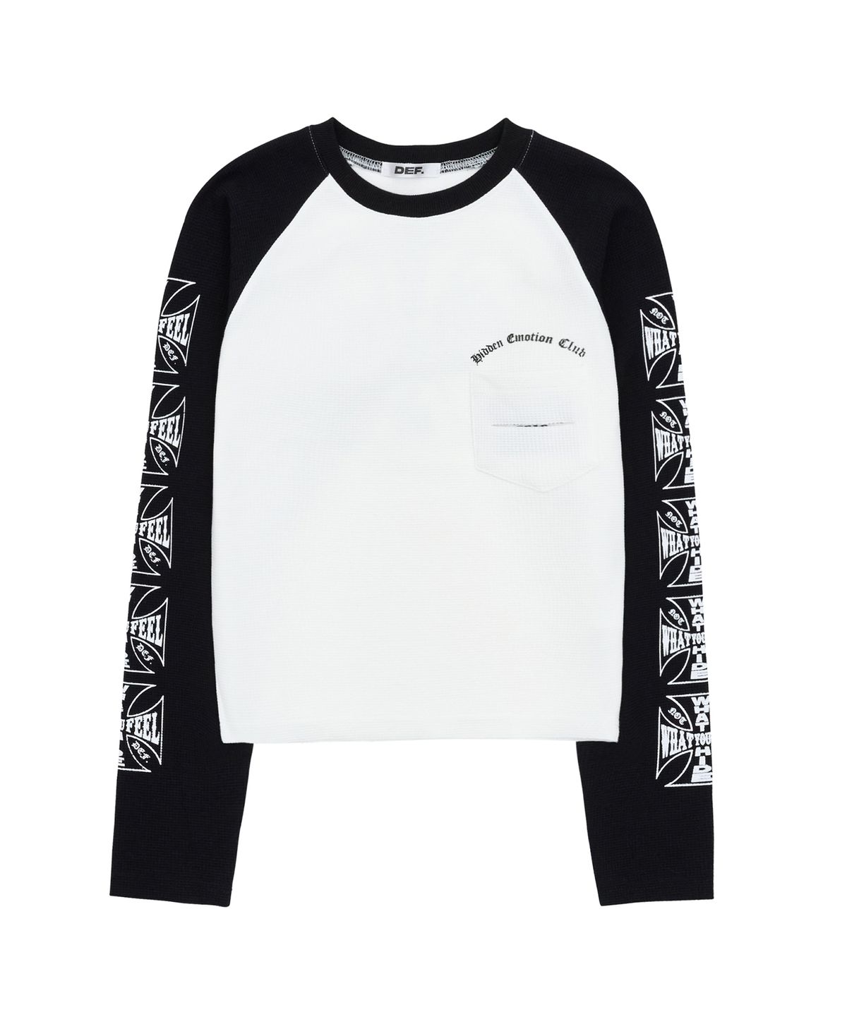 데프(DEF) DEF WOMENS WAFFLE LONG SLEEVES BLACK