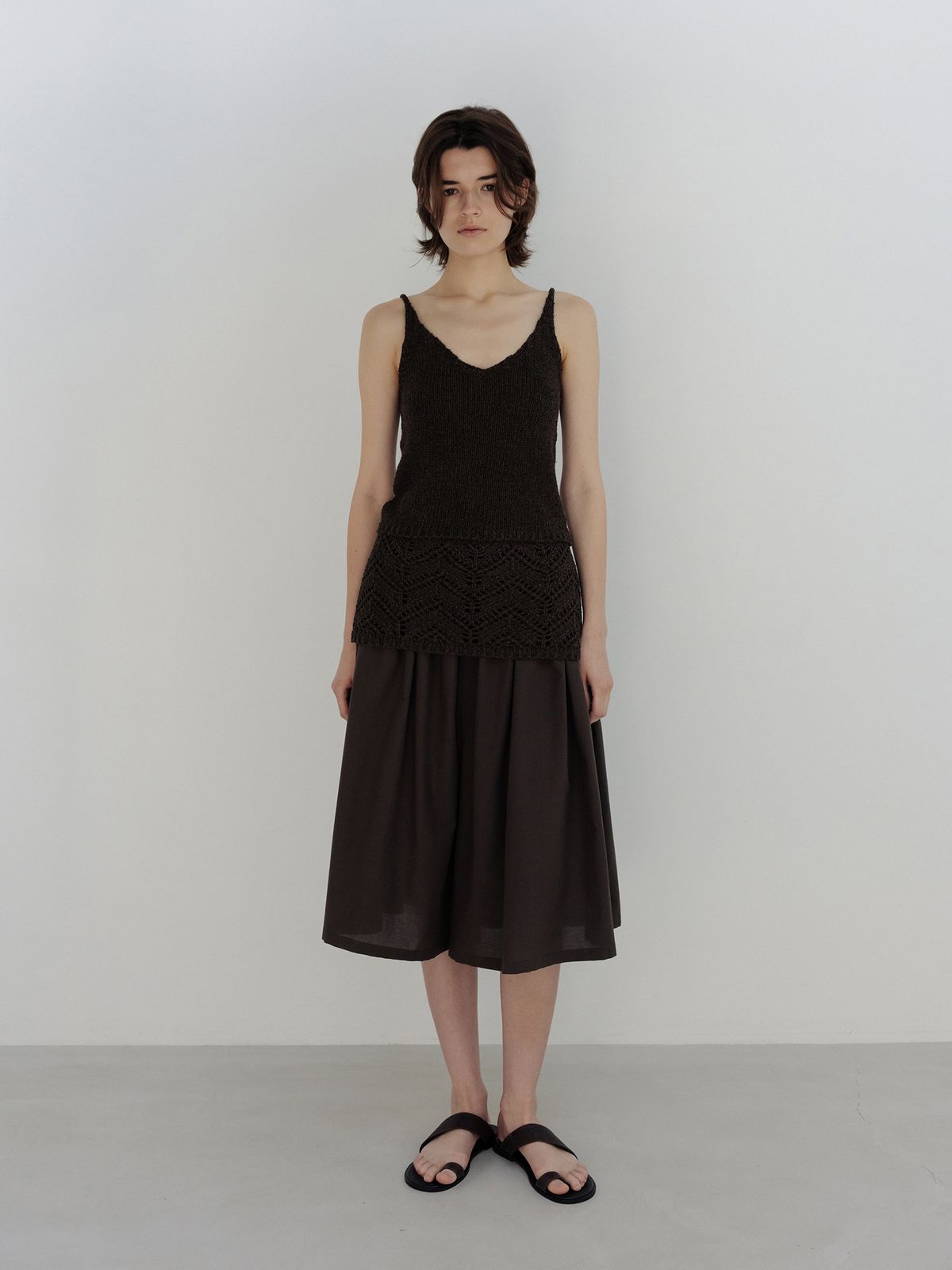 모이아(MOIA) layered knit belt (soil brown)