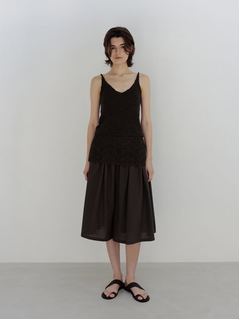 layered knit belt (soil brown)