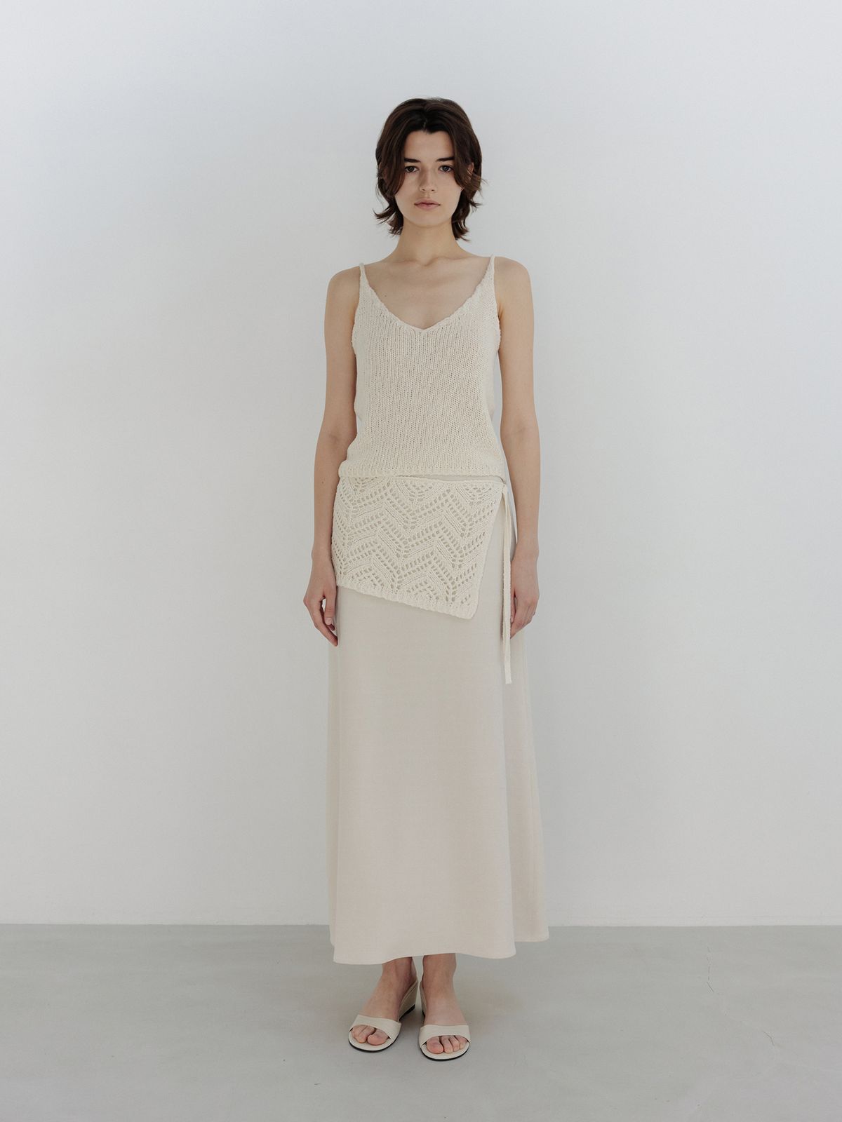 모이아(MOIA) layered knit belt (ivory)