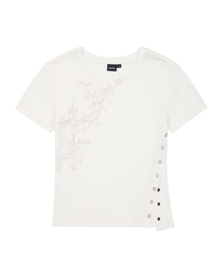 Snap Gothic Half Top (White)