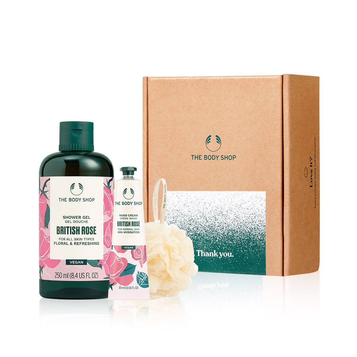 더바디샵(THE BODY SHOP) 브리티쉬 로즈 샤워 젤&핸드 크림 선물세트 (888114)