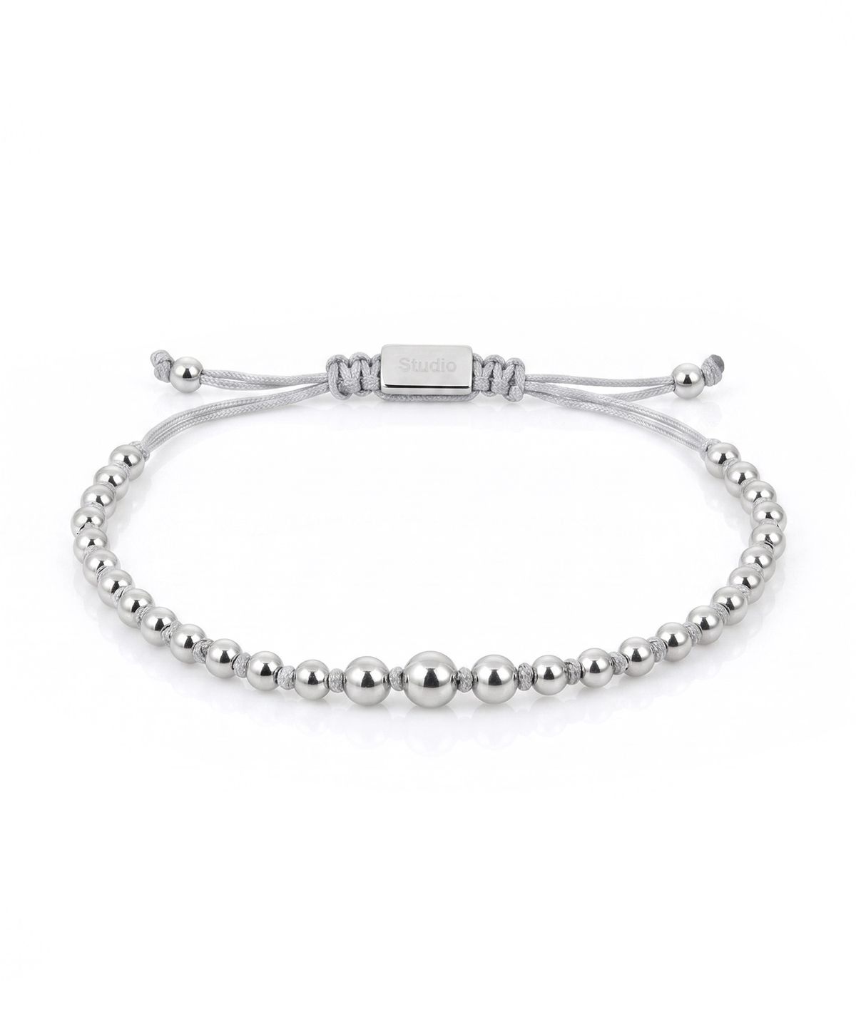 언더컨트롤 스튜디오(UNDERCONTROL STUDIO) 스테인리스 스틸 비즈 사이즈 조절 여성 팔찌 STAINLESS BEAD BRACELET / SILVER