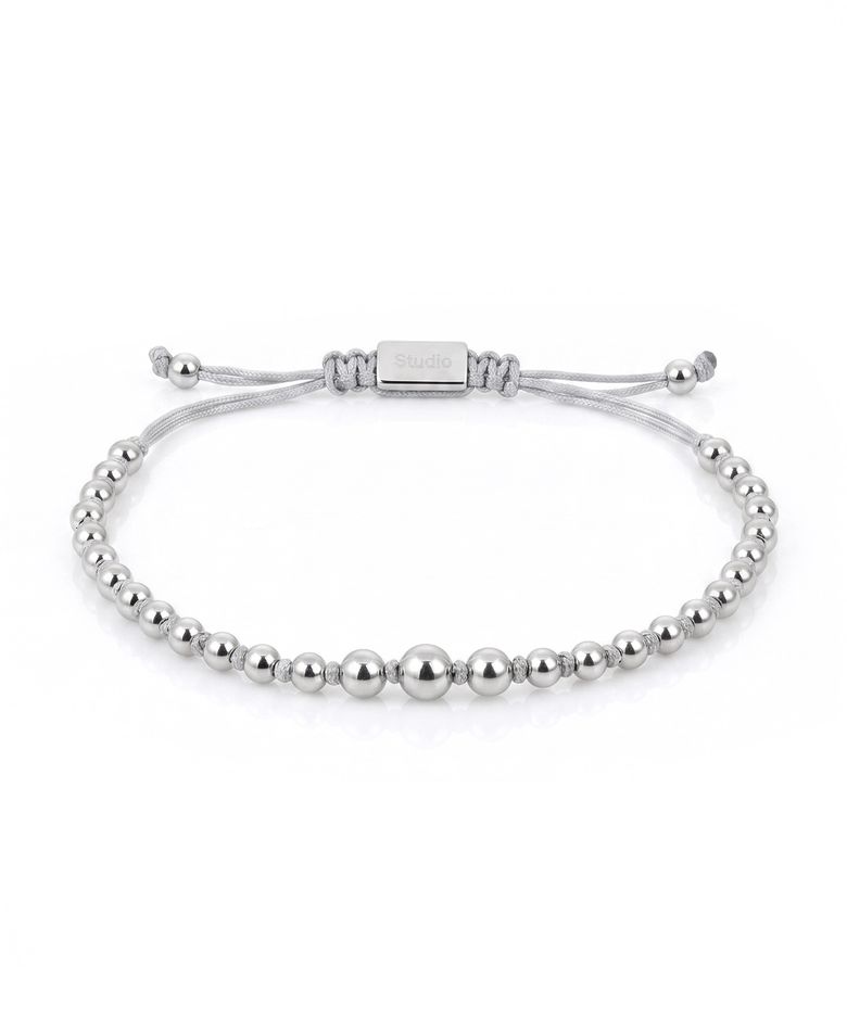 스테인리스 스틸 비즈 사이즈 조절 여성 팔찌 STAINLESS BEAD BRACELET / SILVER