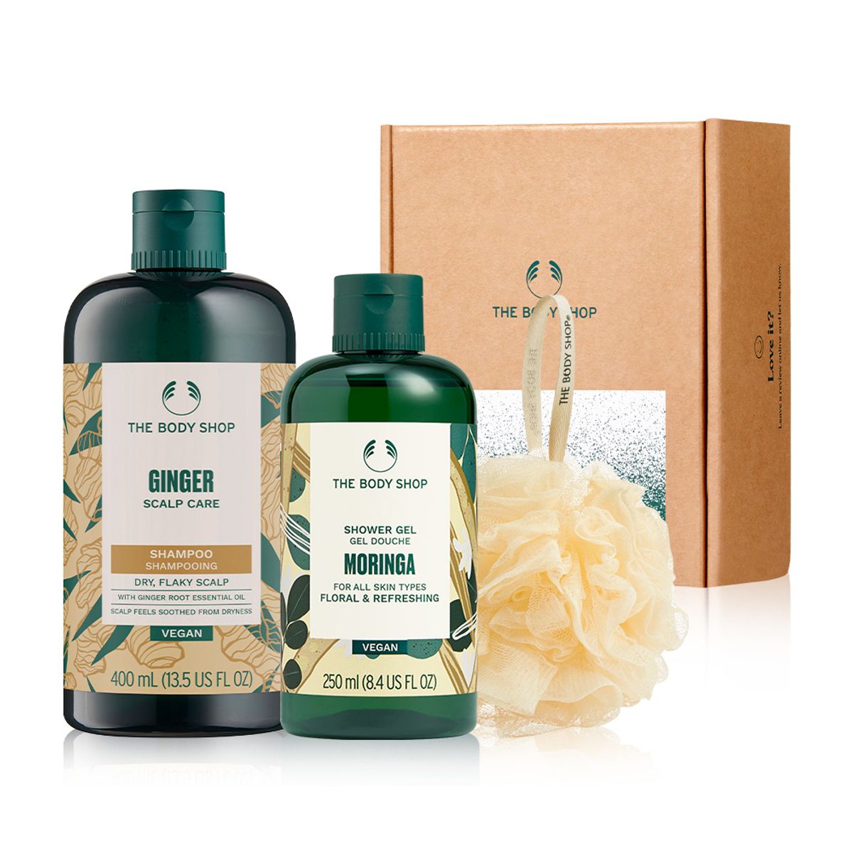 더바디샵(THE BODY SHOP) 모링가 샤워 젤&진저 샴푸 선물 세트 (888163)