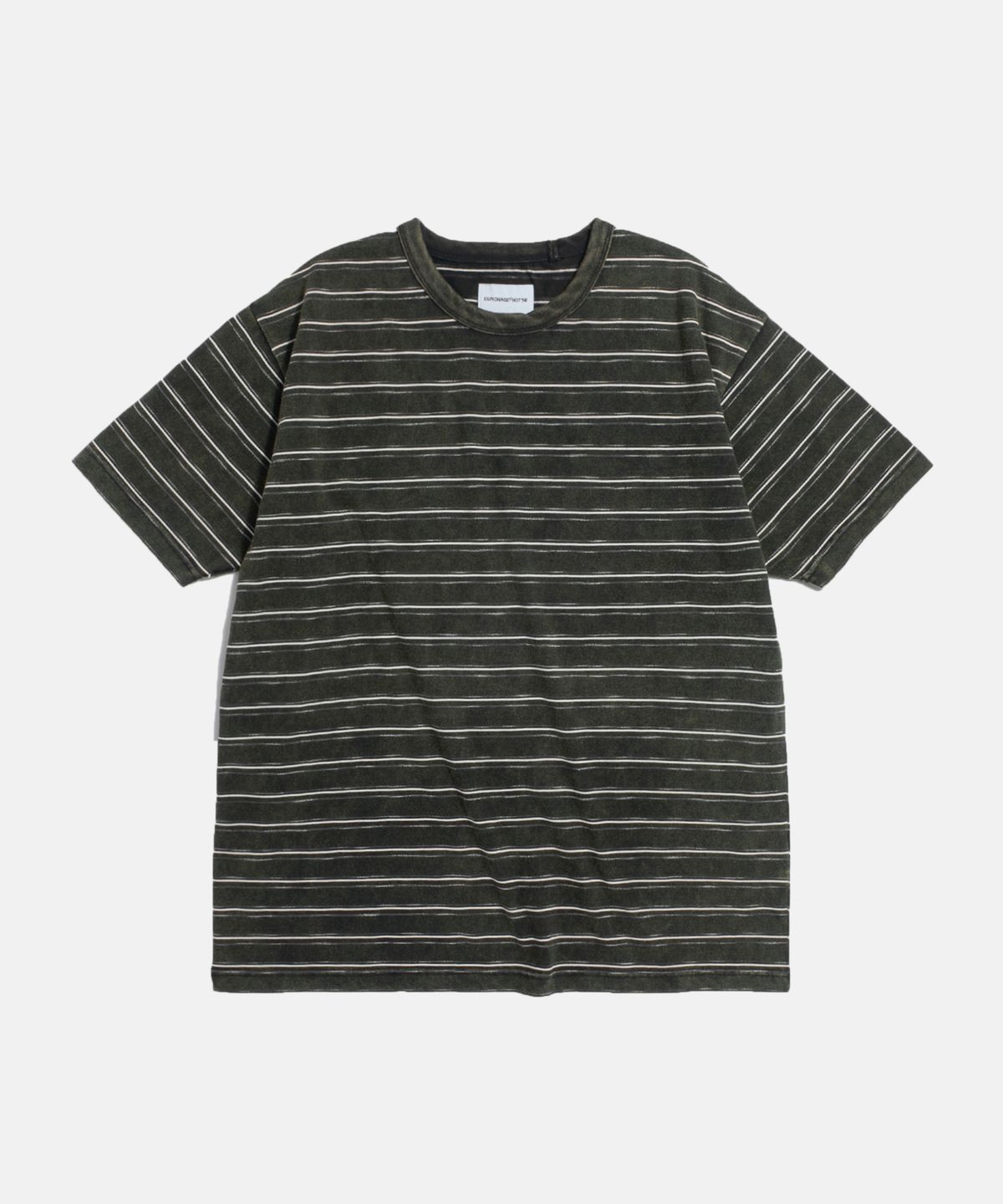 에스피오나지(ESPIONAGE) (Standard Fit) Vintage Washed Border Tee Black