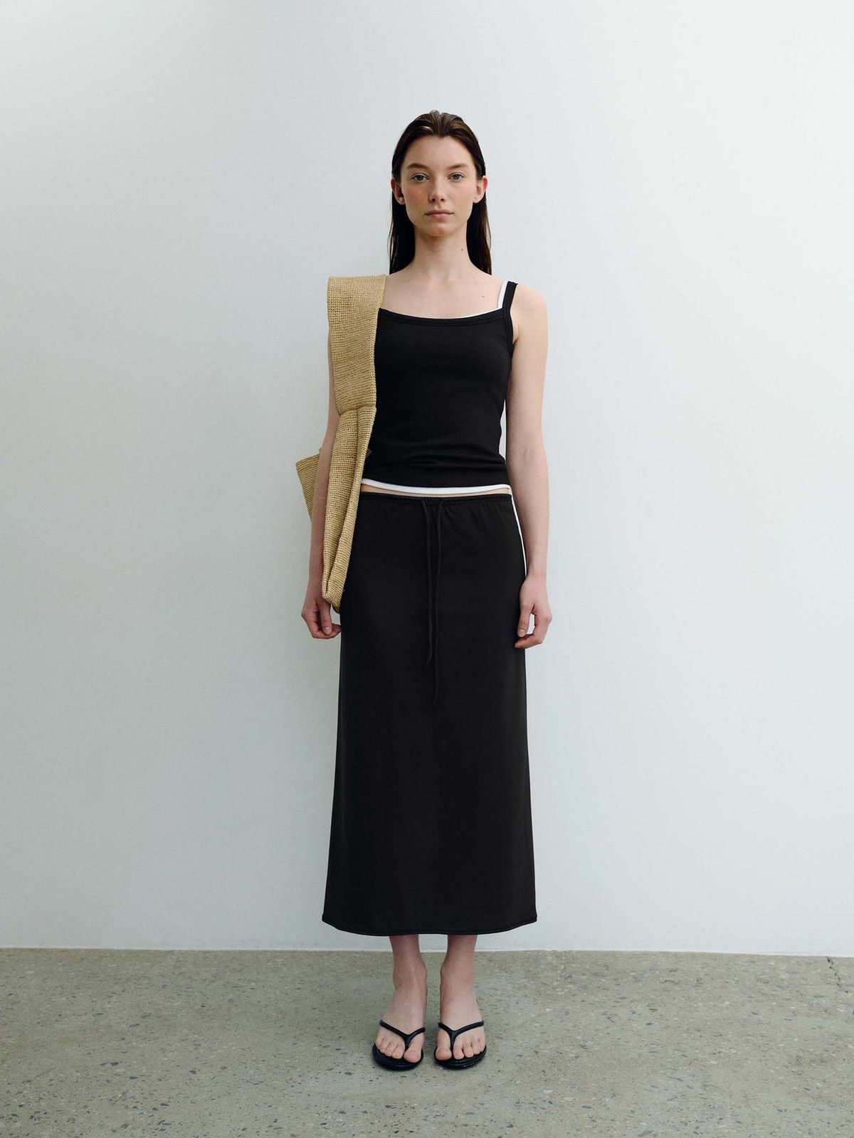 오베르(AUBER) Organic Soft Skirt - Black