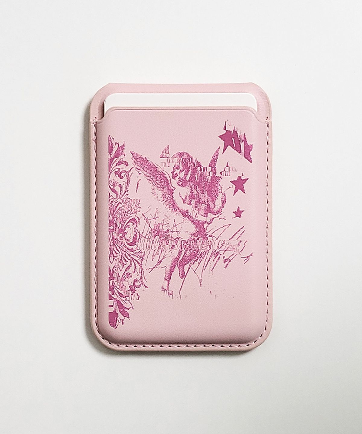 메모리즈바운더리(MEMORIESBOUNDARY) AETERNA Divine Scrawl MagSafe Fold Stand Card Wallet (Pink)