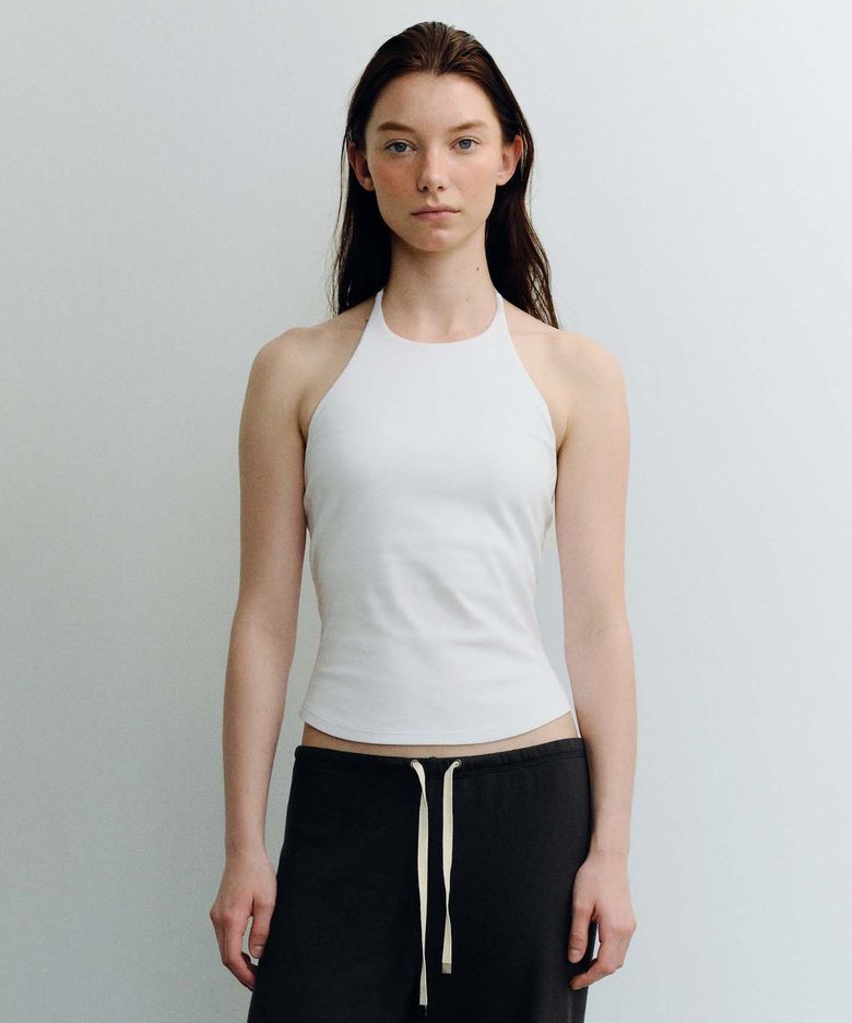 Pad Cup Halter Top - White