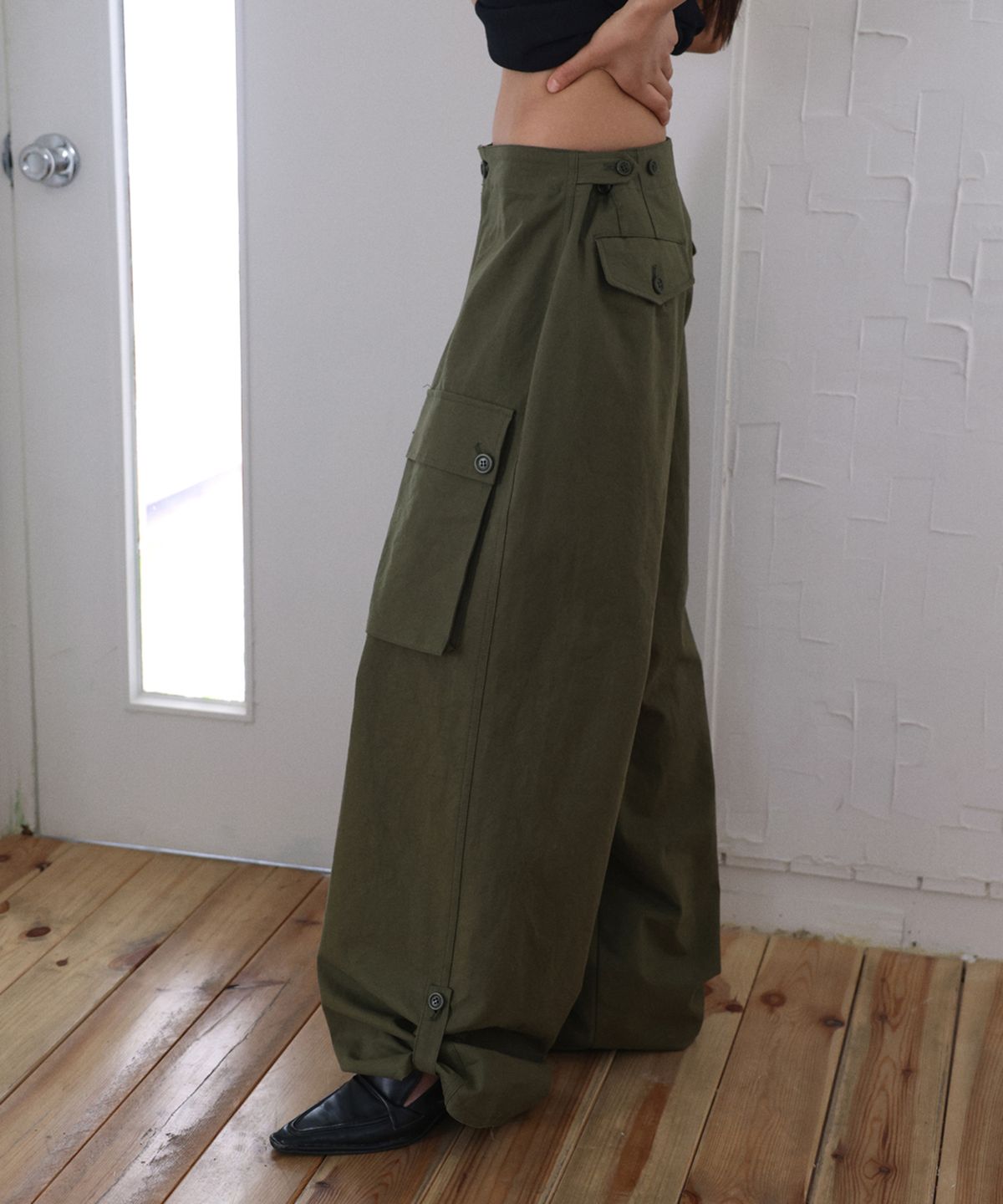 랑거(LANGER) [PLC] utility cargo wide pants_3Colors