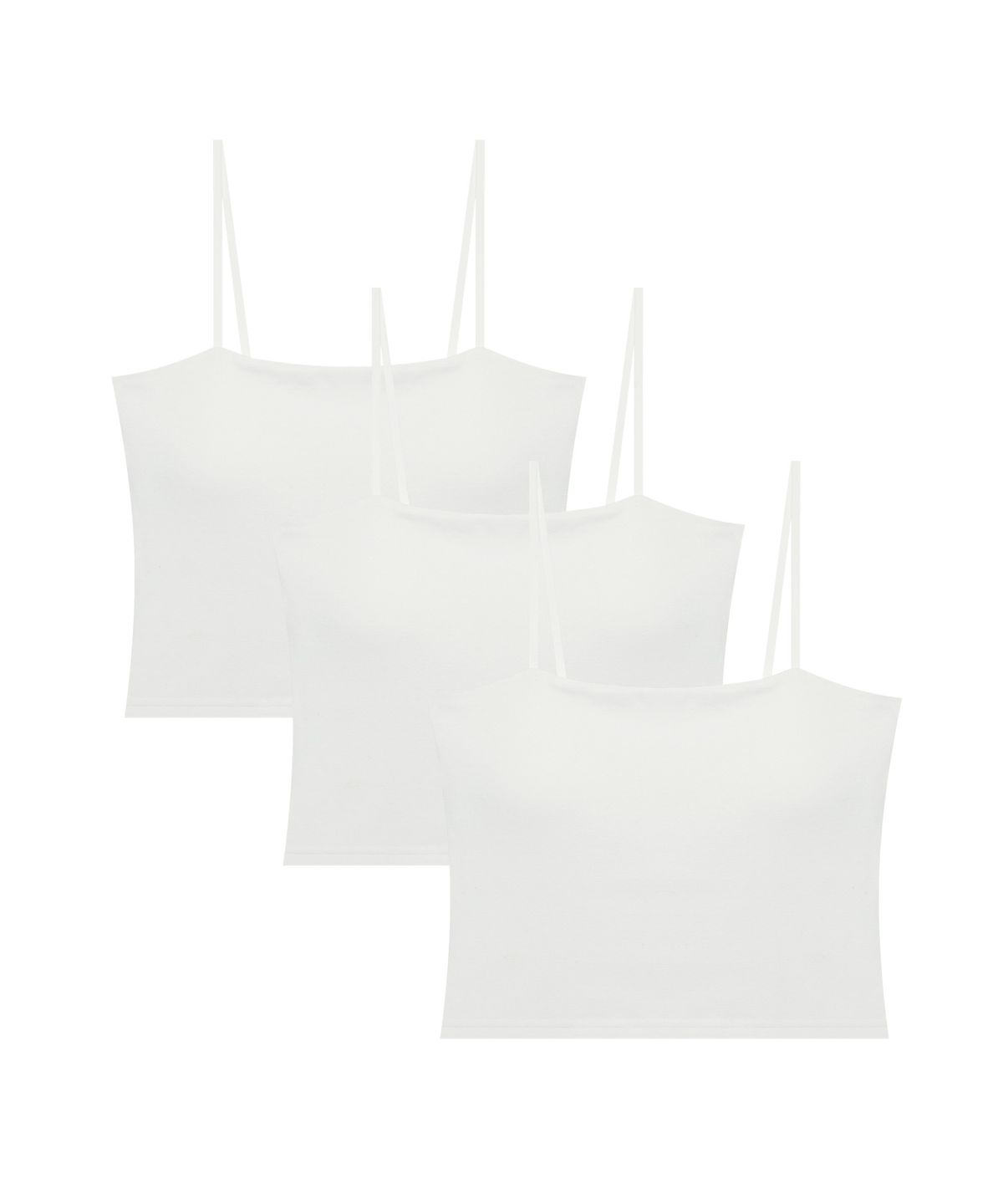게스언더웨어(GUESS UNDERWEAR) 레더라벨 포인트 크롭탑 3PACK