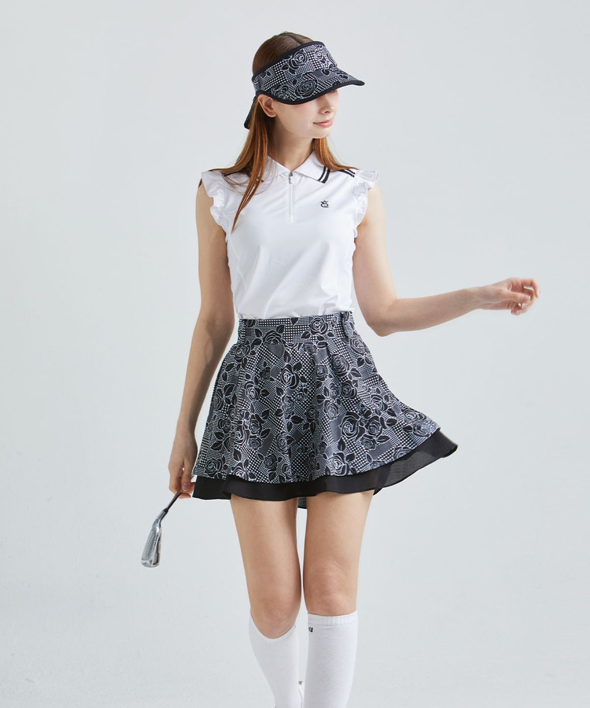 츄쿠츄(CHUCUCHU) 로제 더블 플레어 스커트 (BLACK) CBFSS-SK005W