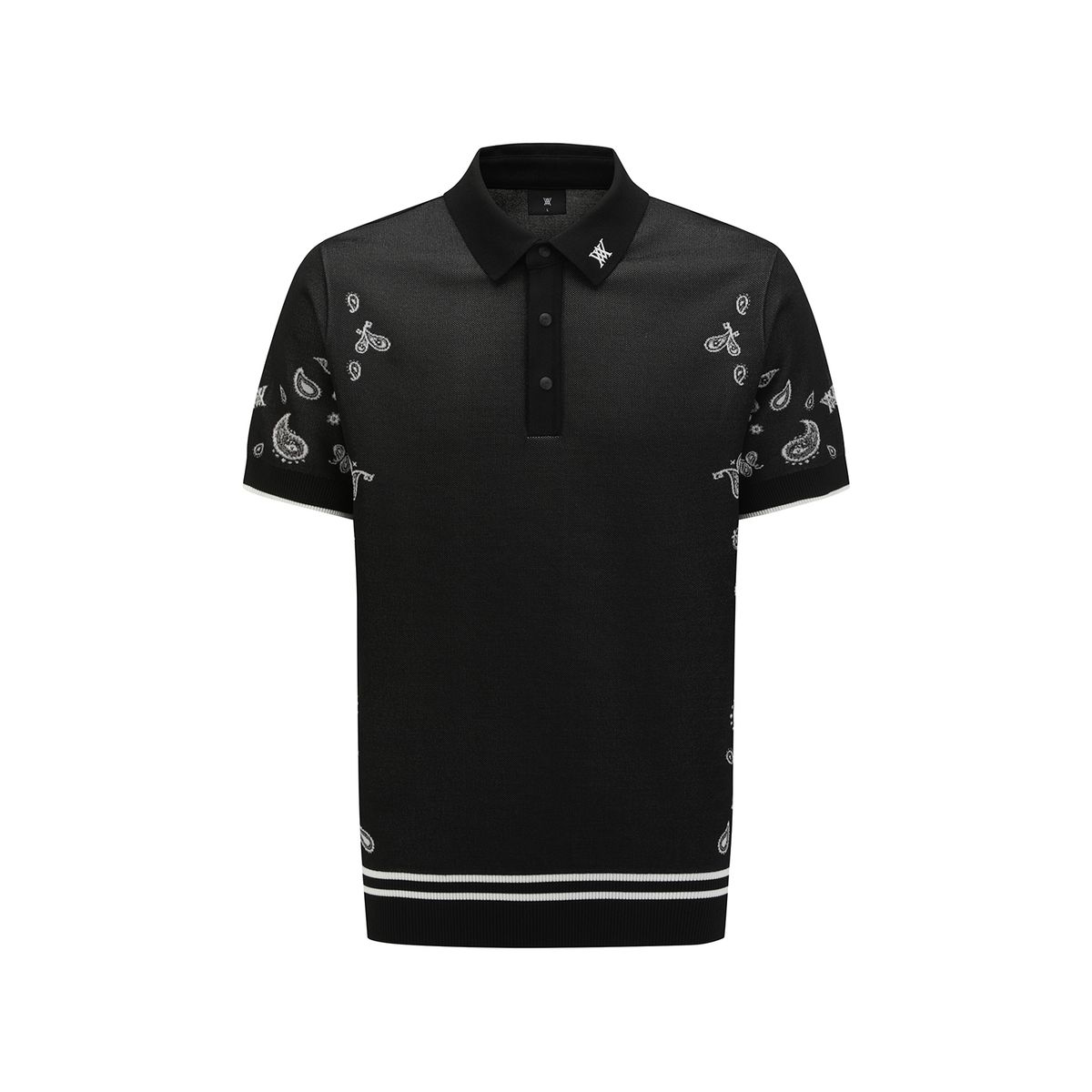 어뉴골프(ANEW GOLF) MEN PAISLEY SHORT SLEEVE SWEATER_BK