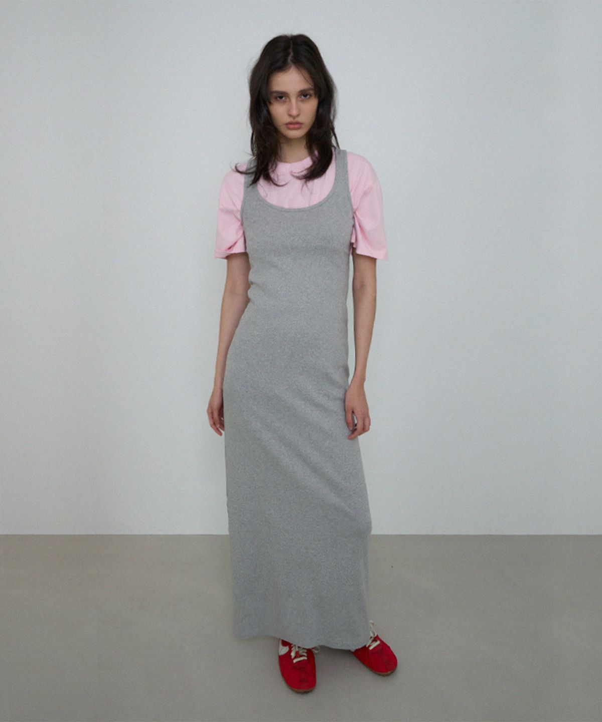 프리퍼프리퍼(PREFERPREFER) 2-Way Maxi Dress (Melange Grey)