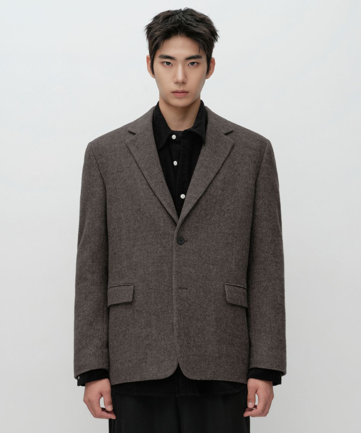무신사 스탠다드(MUSINSA STANDARD) [시티 워커스] 울 블렌드 트위드 블레이저 [브라운]