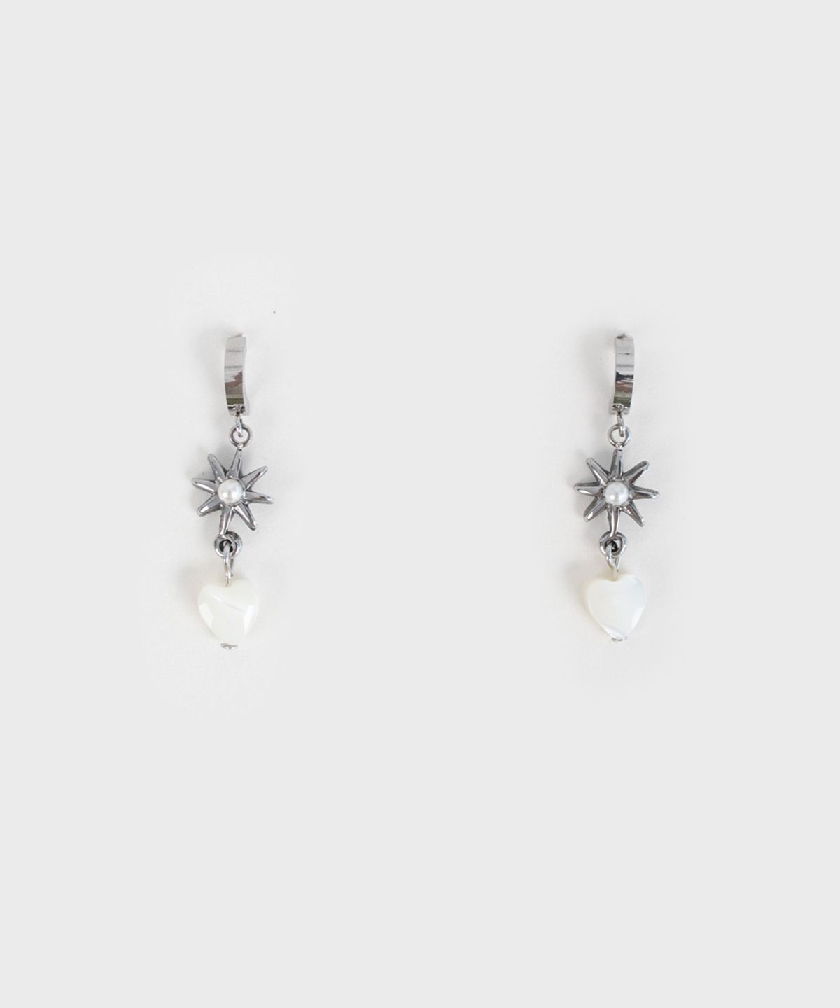 링거피스(LINGER PIECE) Sun and heart drop earring