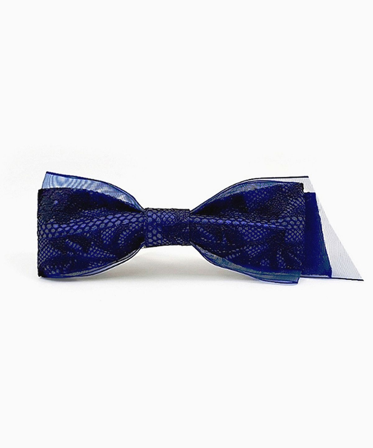 라코하(RACOHA) SABRINA NAVY GREAT Hairpin(새틴 망사 왕리본핀)