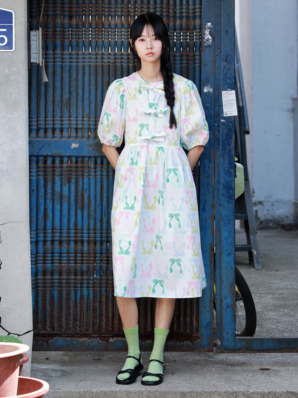 빈센트네이비(VINCENT NAVY) 메이크유어리본 원피스_화이트