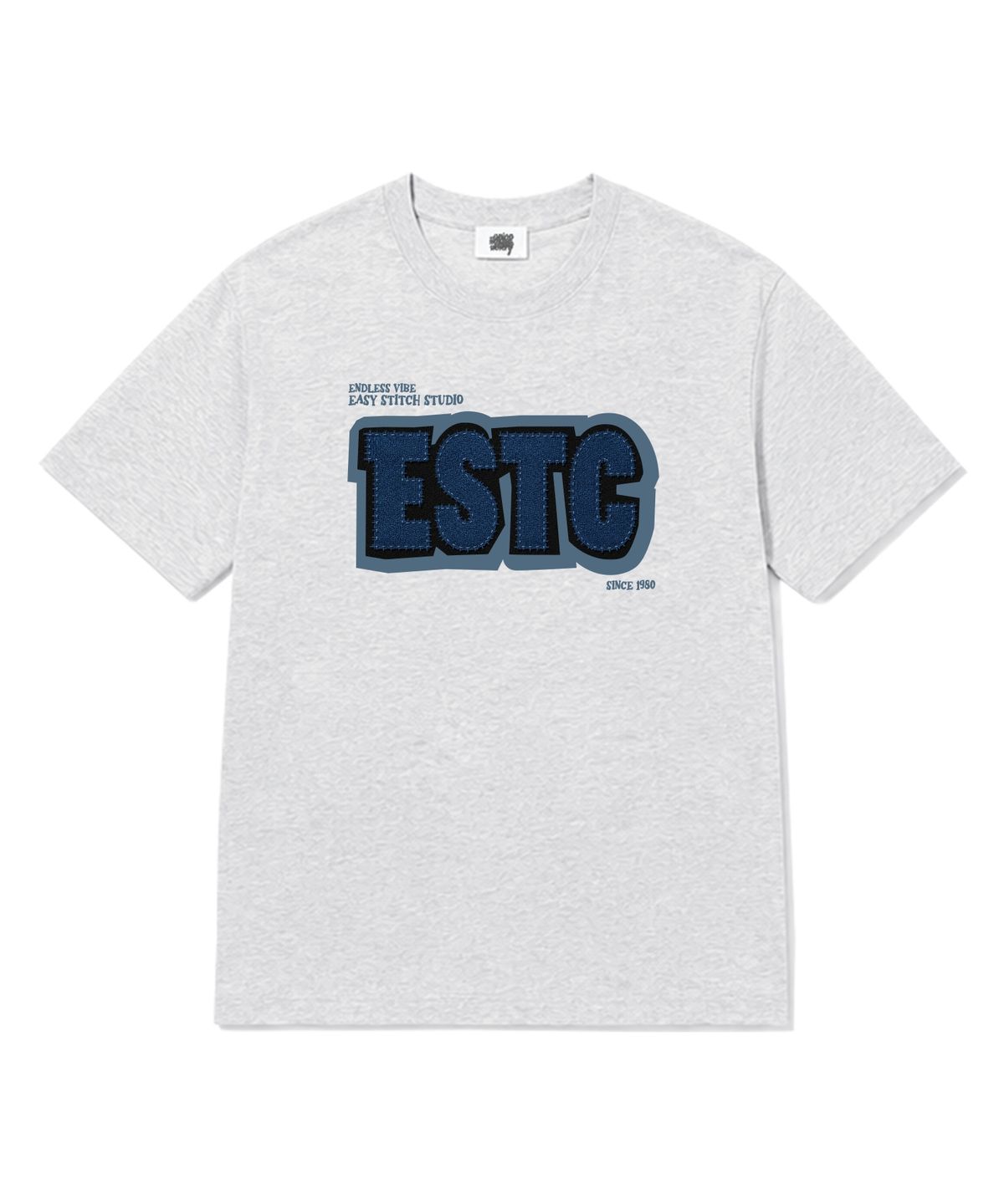 이지스티치(EASY STITCH) ESTC스티치 반팔티셔츠 라이트그레이