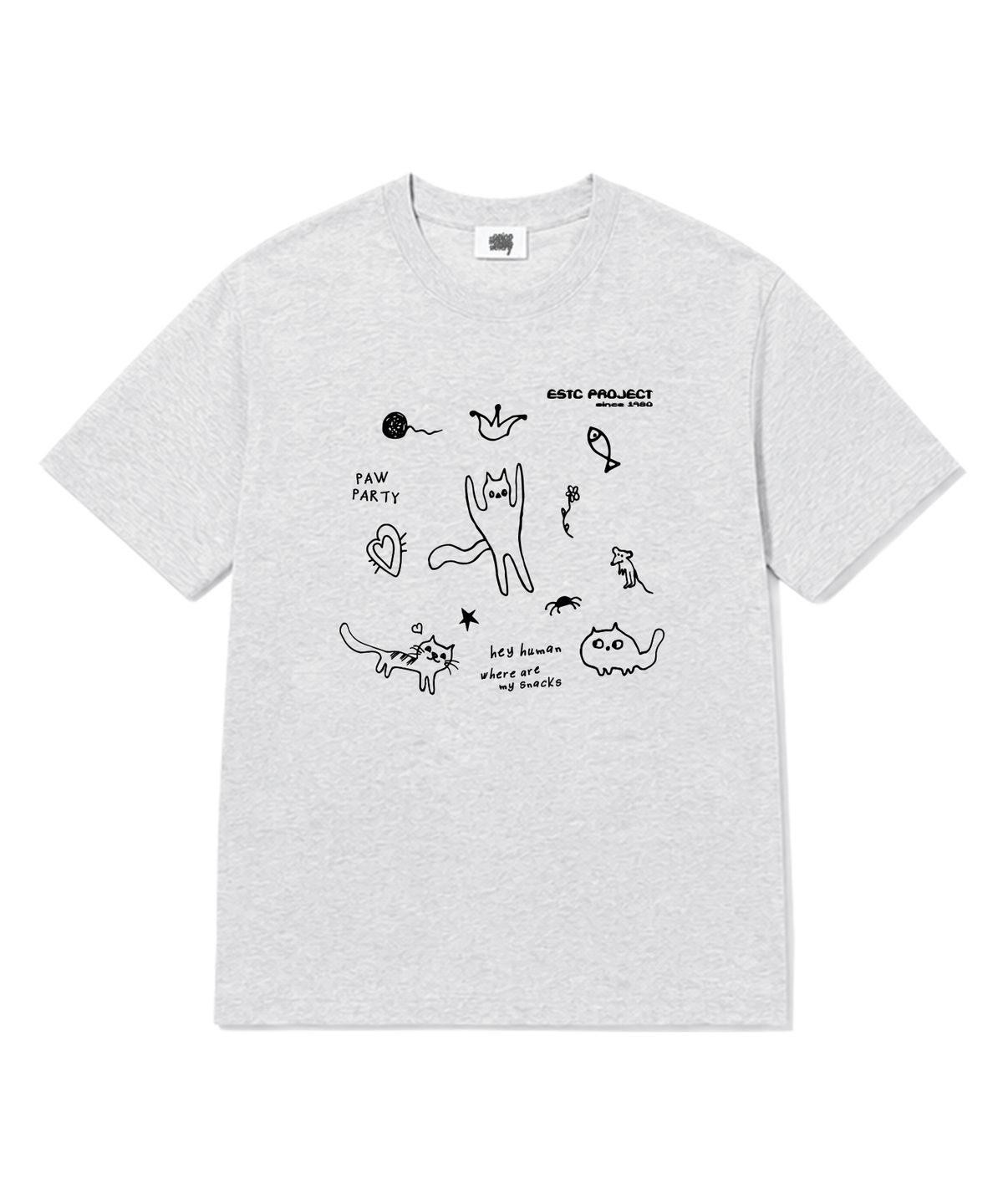 이지스티치(EASY STITCH) 헤이휴먼 반팔티셔츠 라이트그레이
