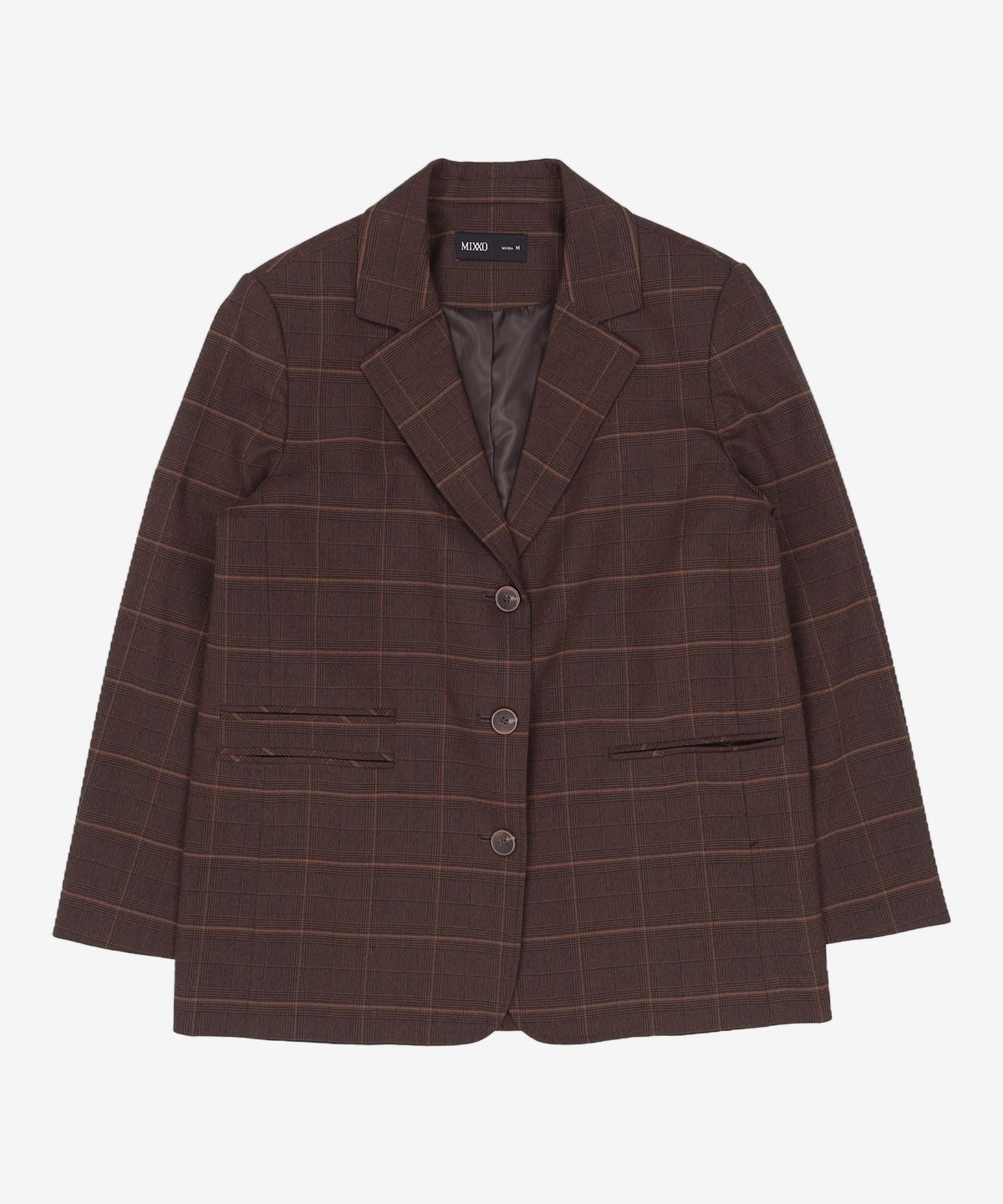 미쏘(MIXXO) 테일러드 오버핏 체크 자켓 MIWJKCT12B M