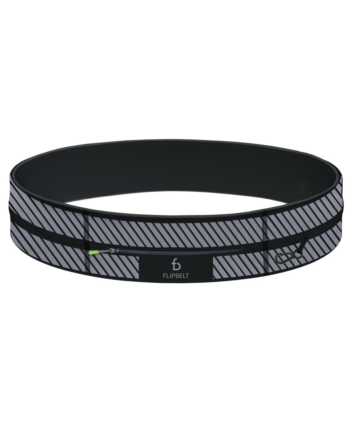 플립벨트(FLIPBELT) 지퍼 러닝 벨트 스포츠힙색 리플렉티브 블랙