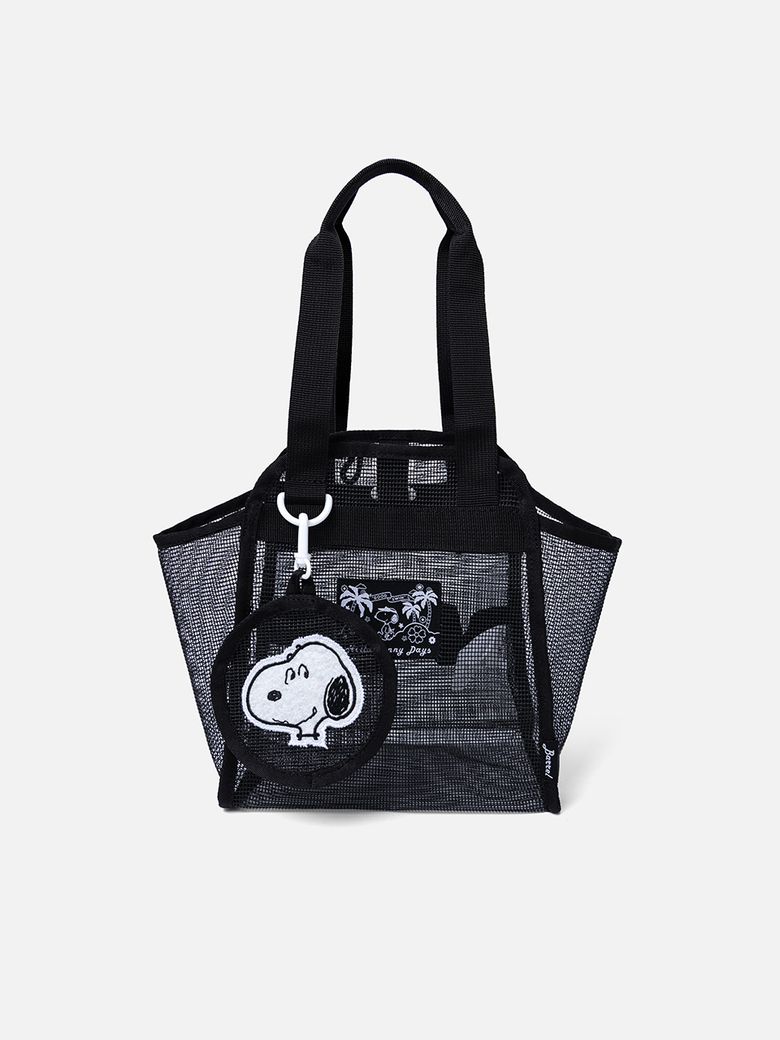 PNTS 스누피 메쉬 토트백 4L 블랙 (B6SUABG070BLK)