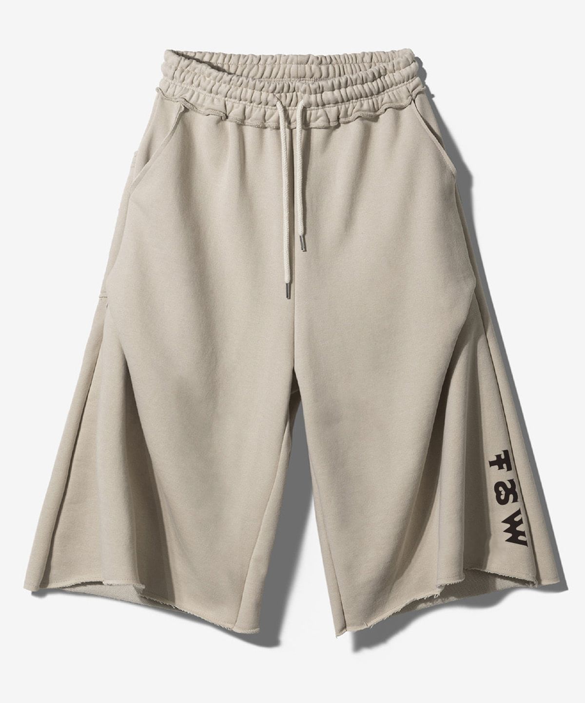 팬쇼(FANSHOW) LOGO GEOMETRY 3/4 SWEAT PANTS -  SAND