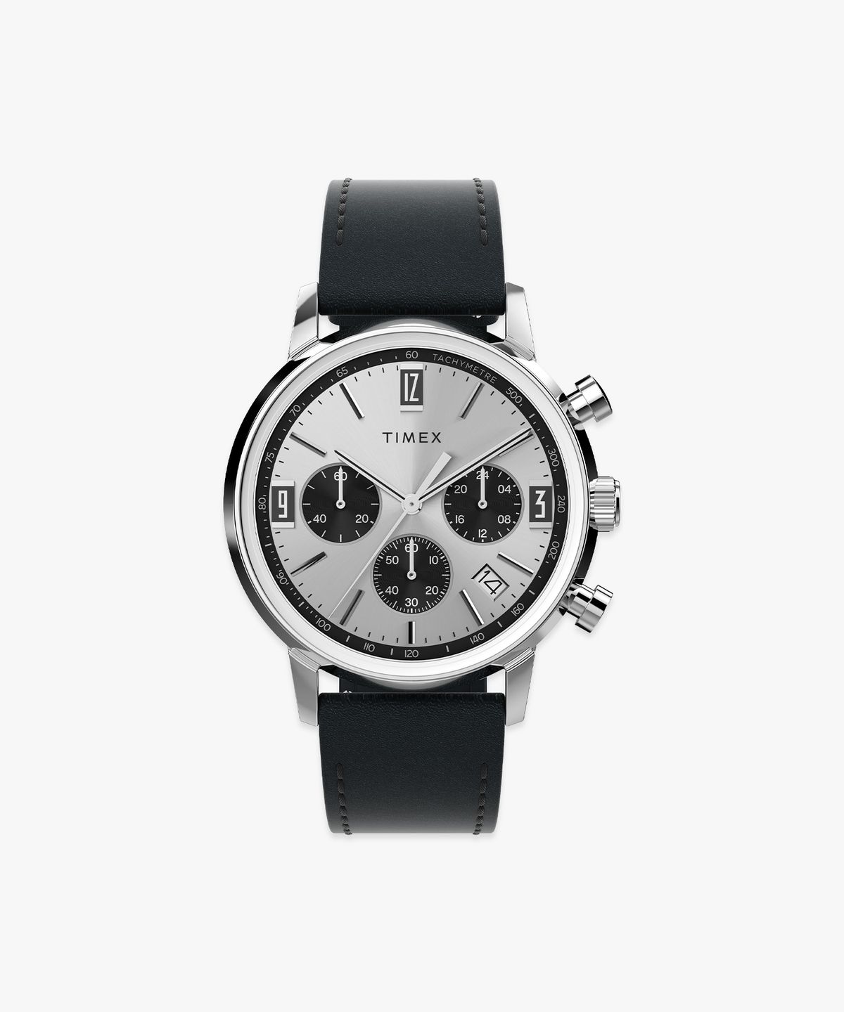 타이맥스(TIMEX) 멀린 크로노그래프 타키미터 가죽스트랩 남자시계 40mm