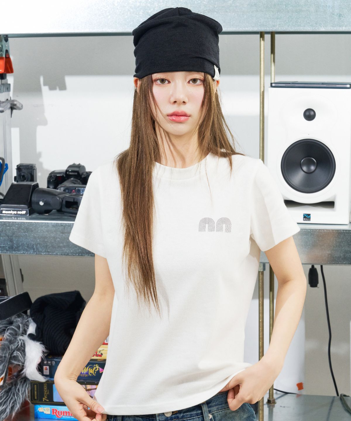 낫뉴(NOT NEW) nn Label Basic Beanie Black