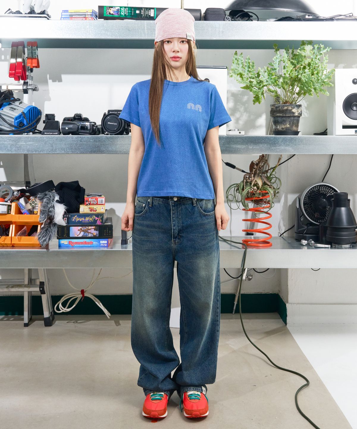낫뉴(NOT NEW) Basic nn Dyed T-Shirt Blue