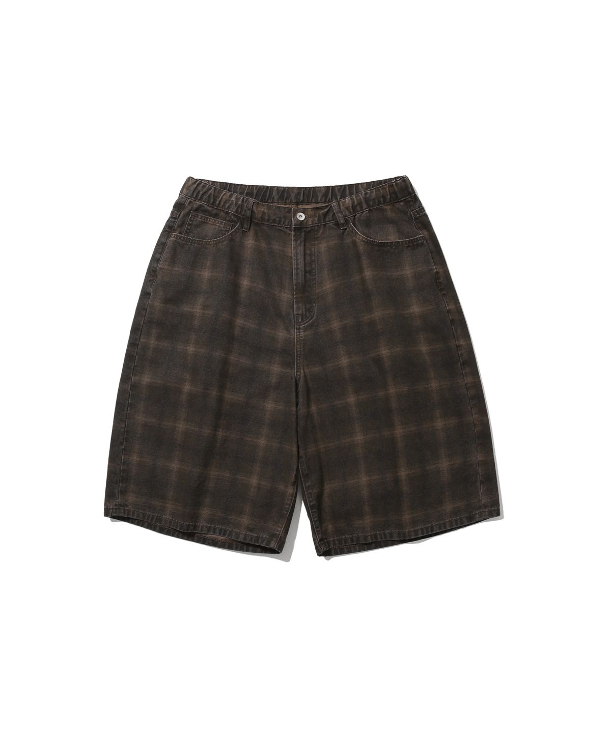 앵글런(ANGLAN) Checked Half Pants - Brown