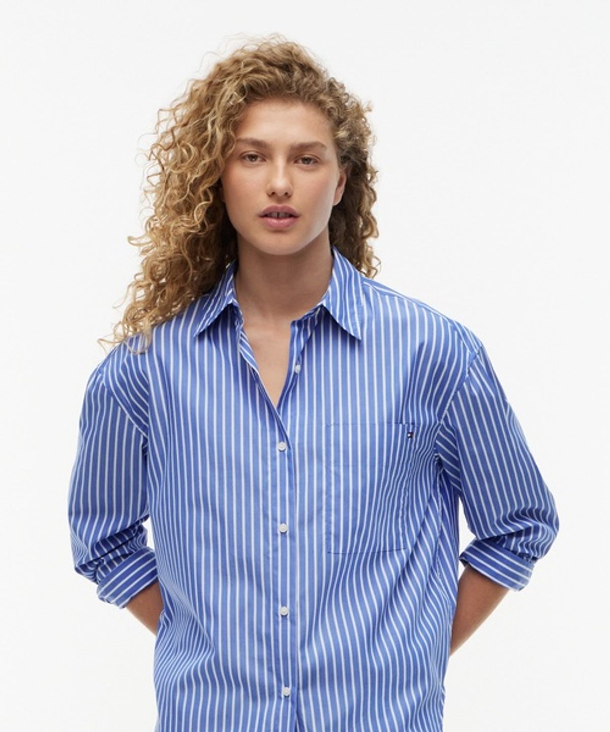 타미힐피거(TOMMY HILFIGER) 포플린 스트라이프 셔츠 (T22G6WSH032WT10BH)