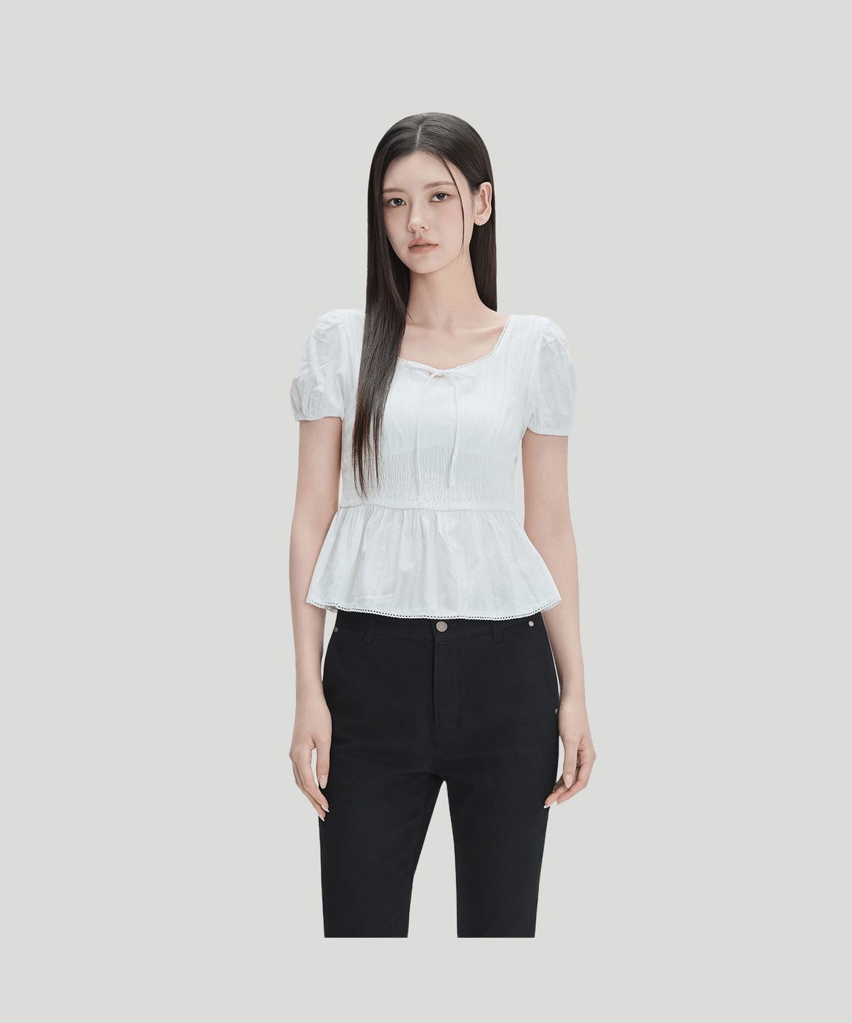 미쏘(MIXXO) 스모킹 블라우스 RE BLG402G_MIWBWG60QG