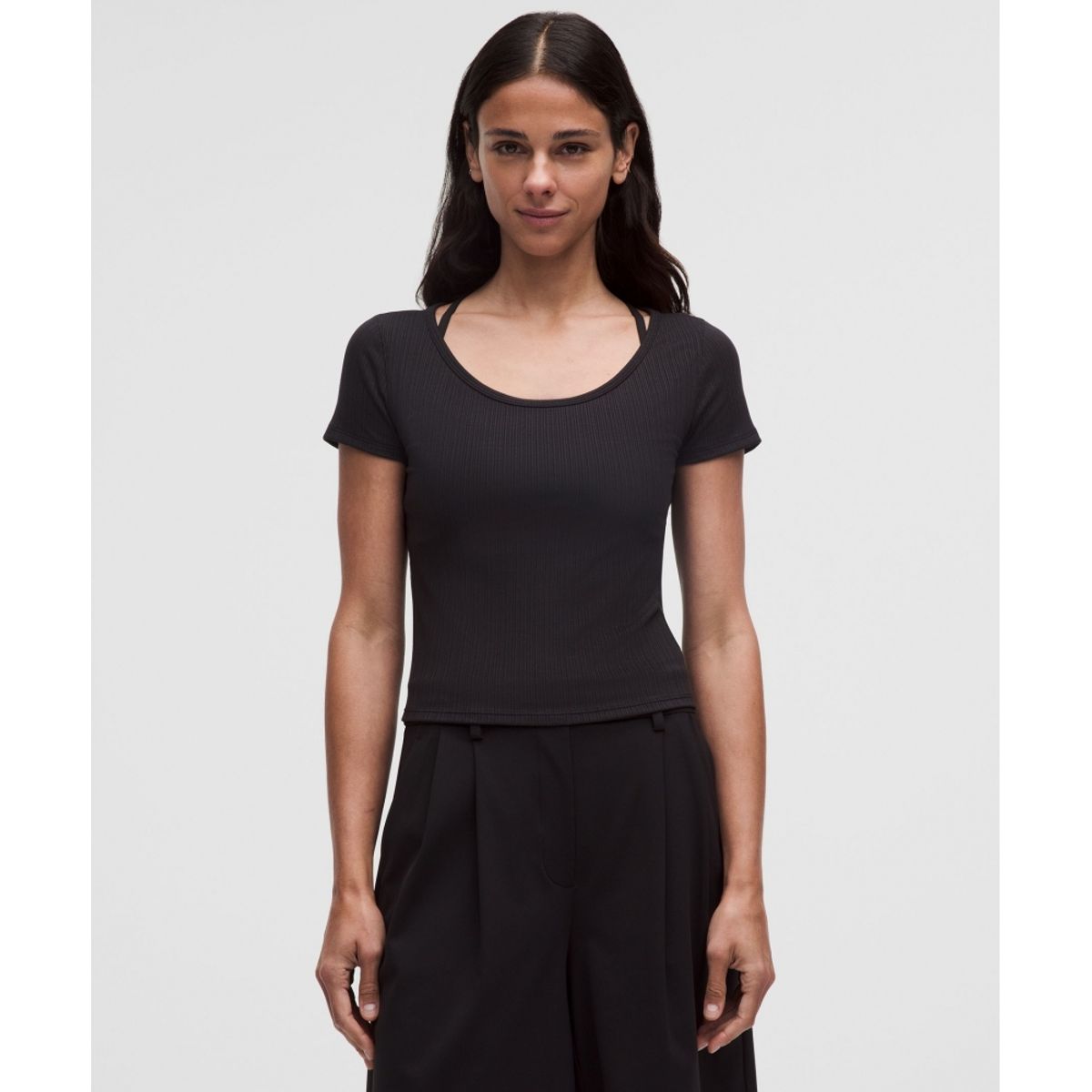 룰루레몬(LULULEMON) 홀드 타이트 마이크로 립 크로스백 티셔츠  BLK