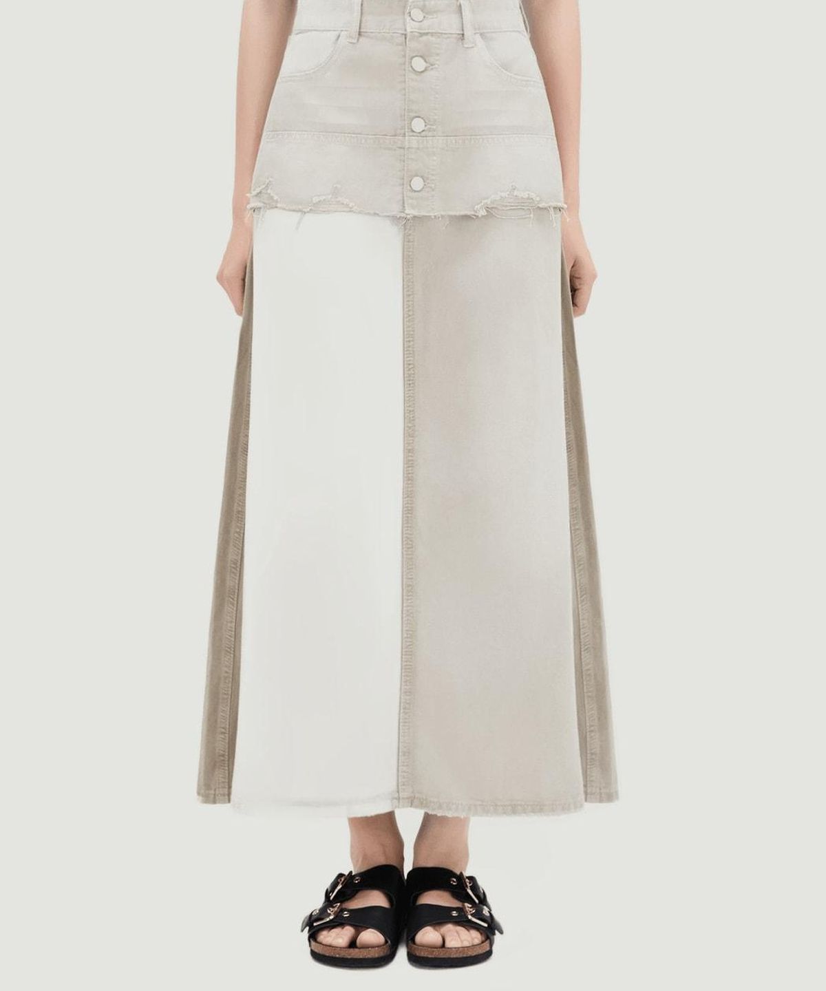미쏘(MIXXO) 레이어드 데님 롱 스커트 RE WJG55SS_MIWWJG82QS