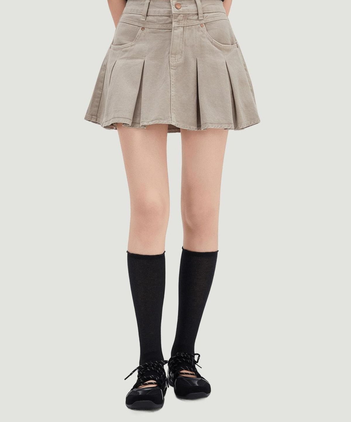 미쏘(MIXXO) 데님 플리츠 스커트 RE WJG54SS_MIWWJG81QS