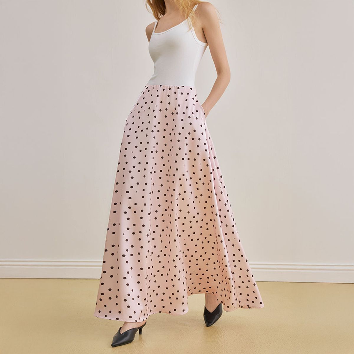 와이와이아이엠(YYIAM) YY_French elegant polka dot long skirt