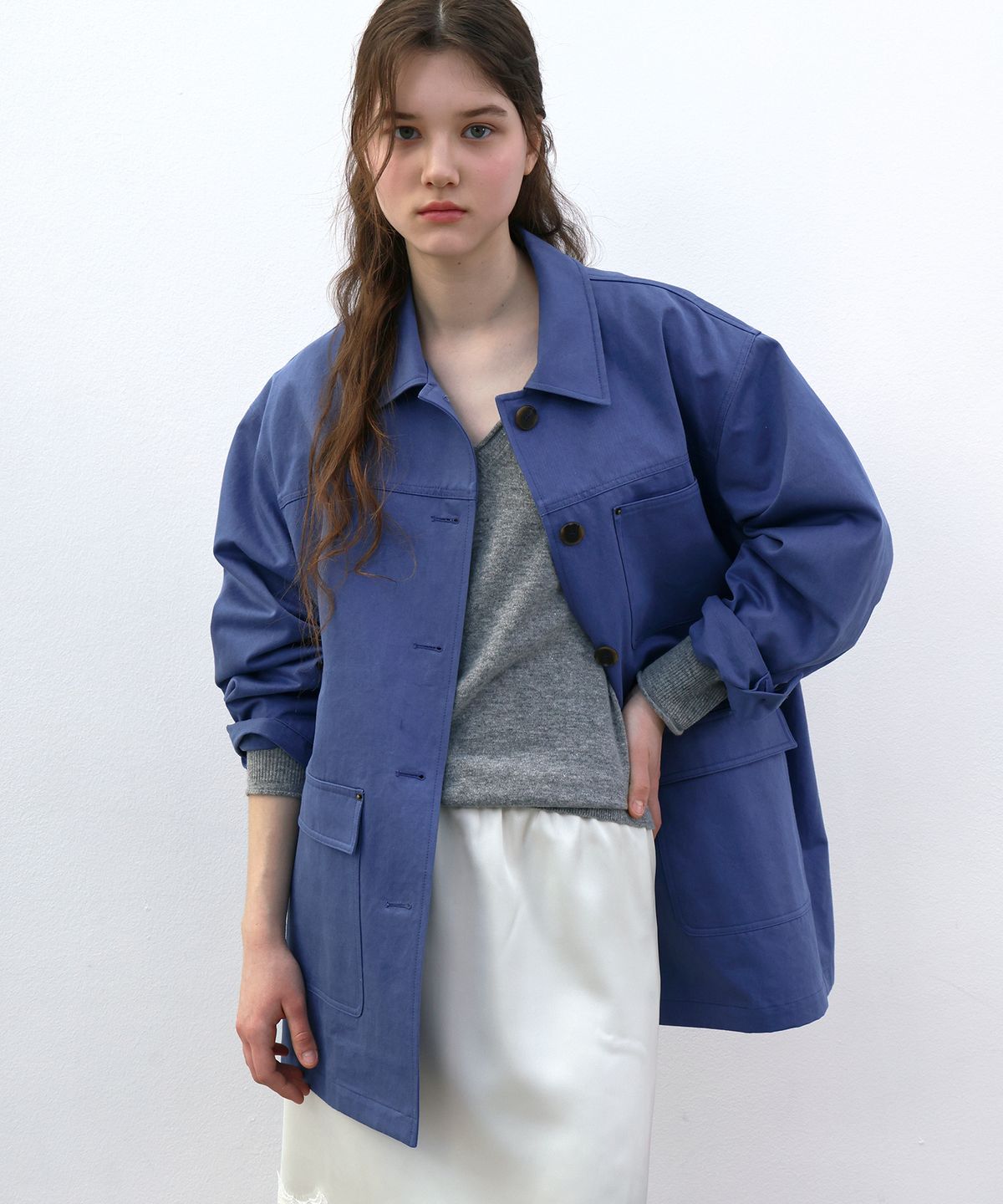 쏘이르(SO IR) POCKET WORK JACKET - BLUE