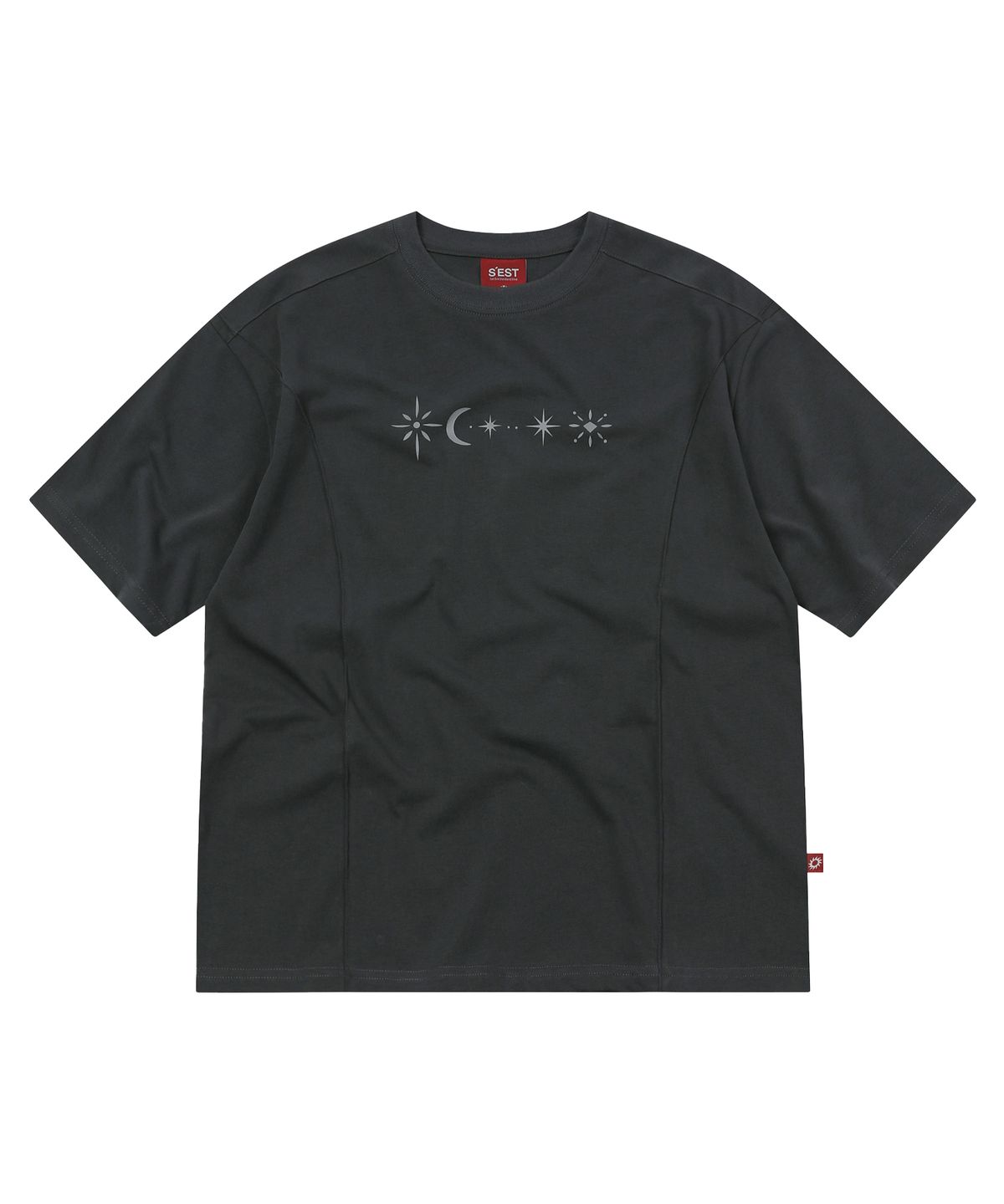 에스이에스티(S'EST) Starline Cut-out T-shirts Charcoal