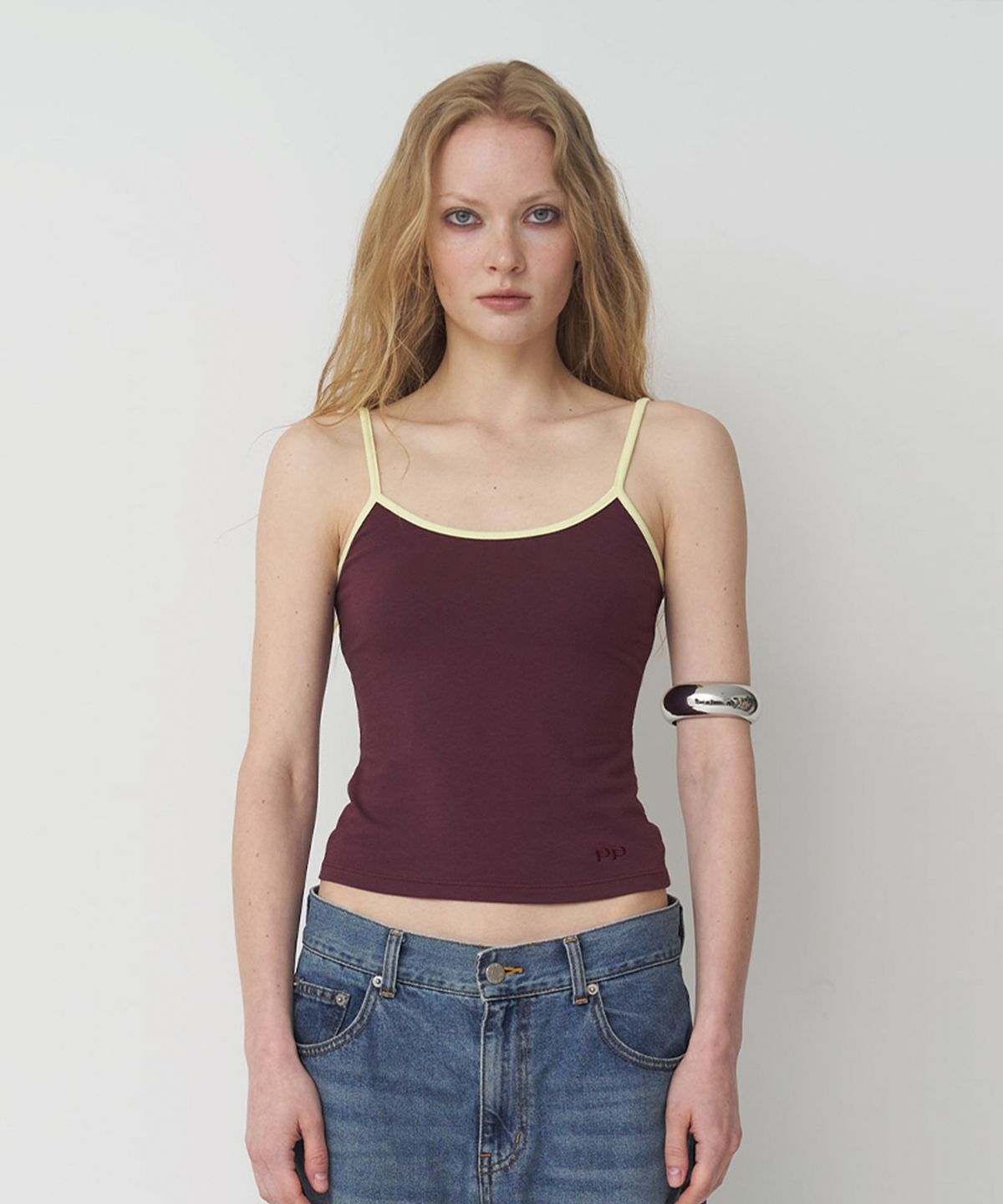 프리퍼프리퍼(PREFERPREFER) Ringer Sleeveless (Burgundy)