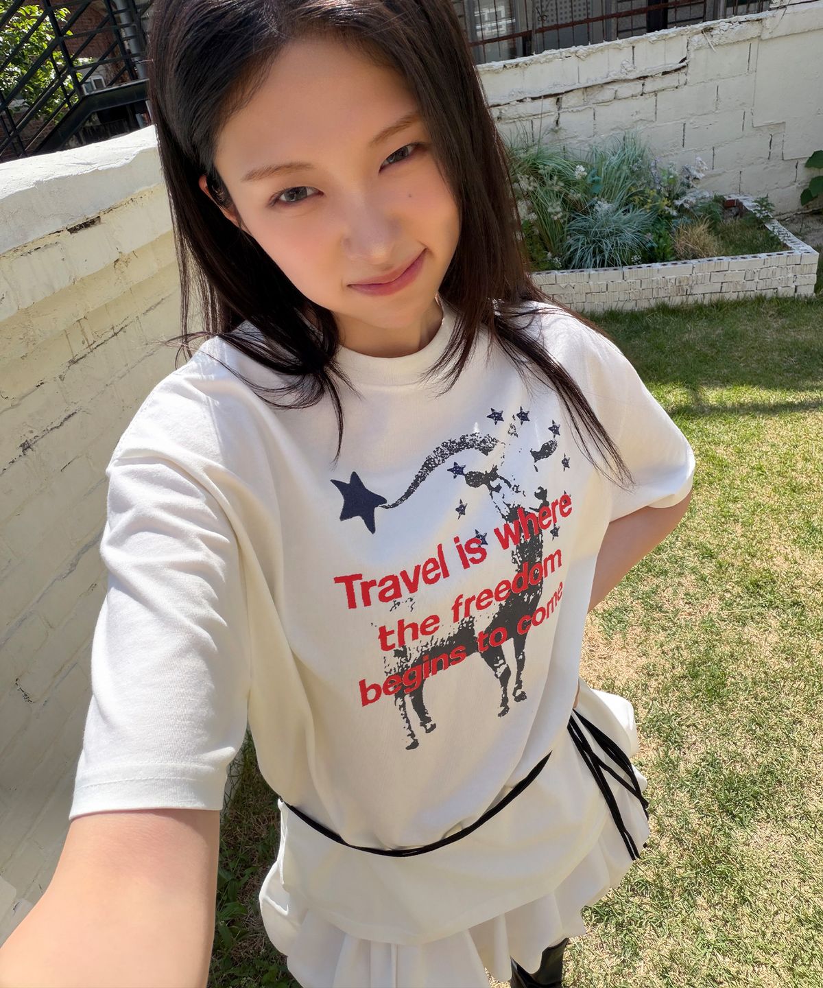 트래블(TRAVEL) 프리덤 피그먼트 반팔티 크림